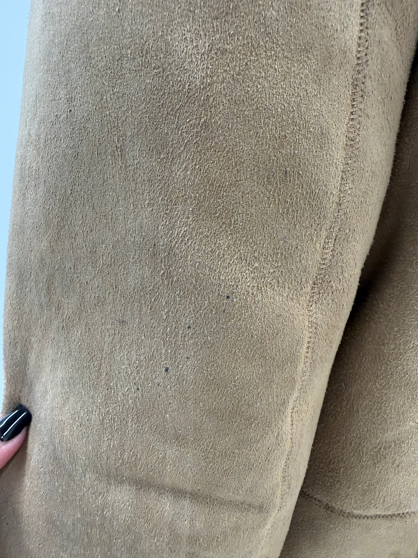 Blană naturală italiană shearling camel de brand ultra luxury
