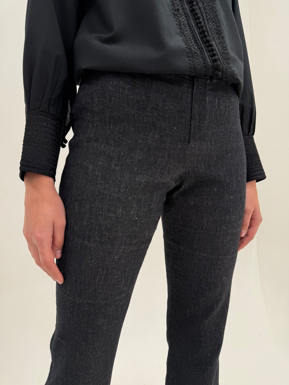 Jeans Max Mara raw petite dark wash straight leg excepționali confort