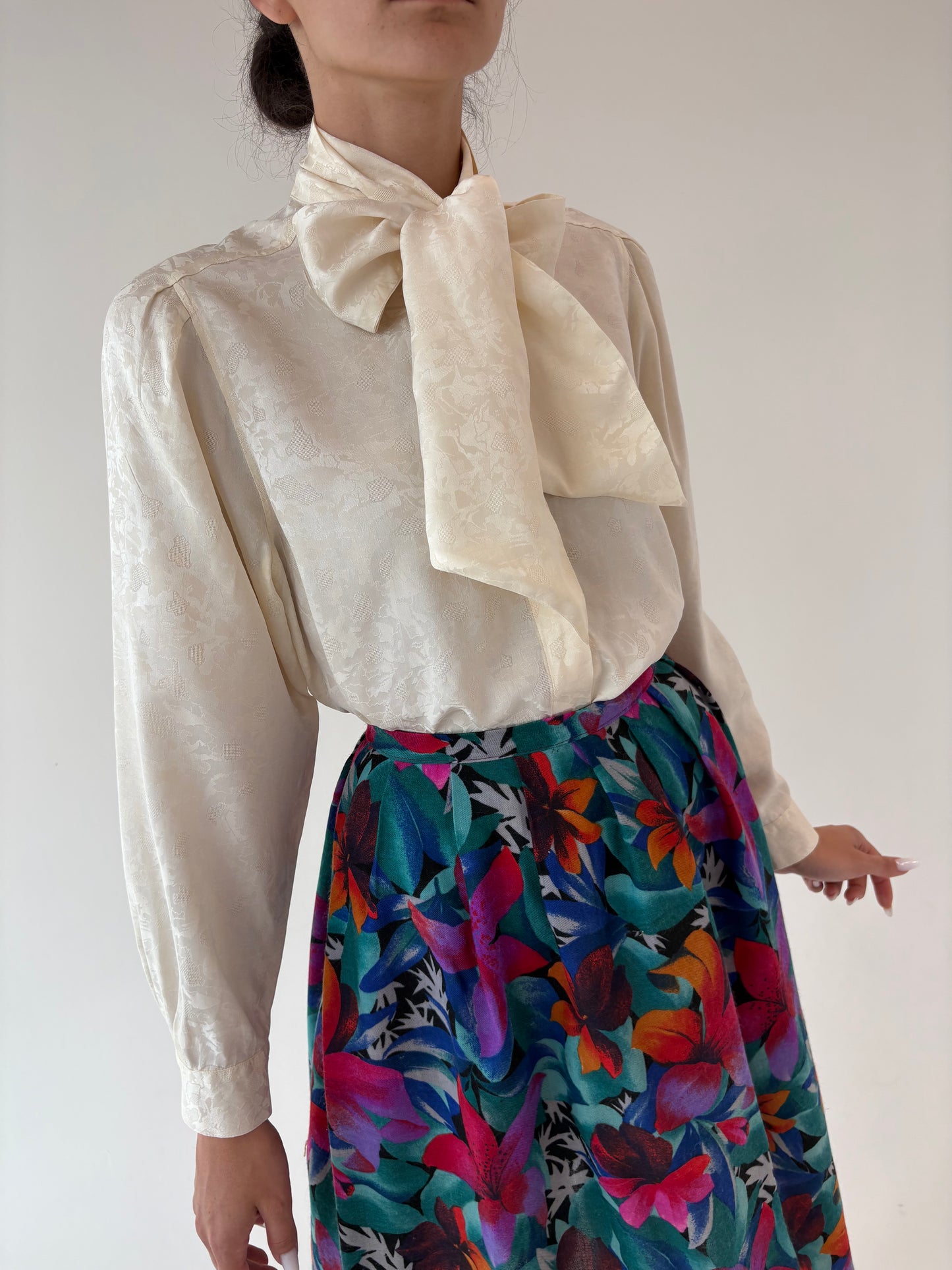 Cămașa vintage luxury din jacquard de mătase naturală superb