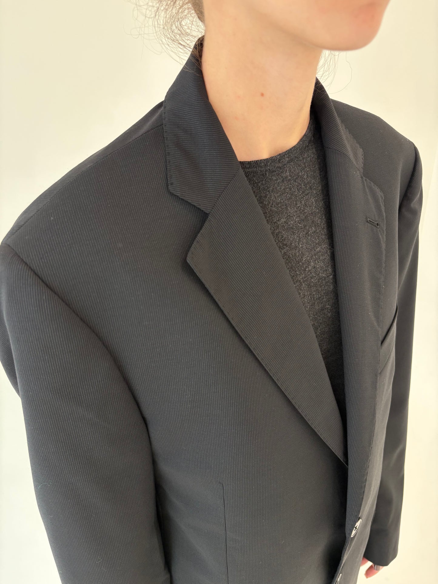 Costum italian din stofă luxury de lana merino extrafina super 110’s