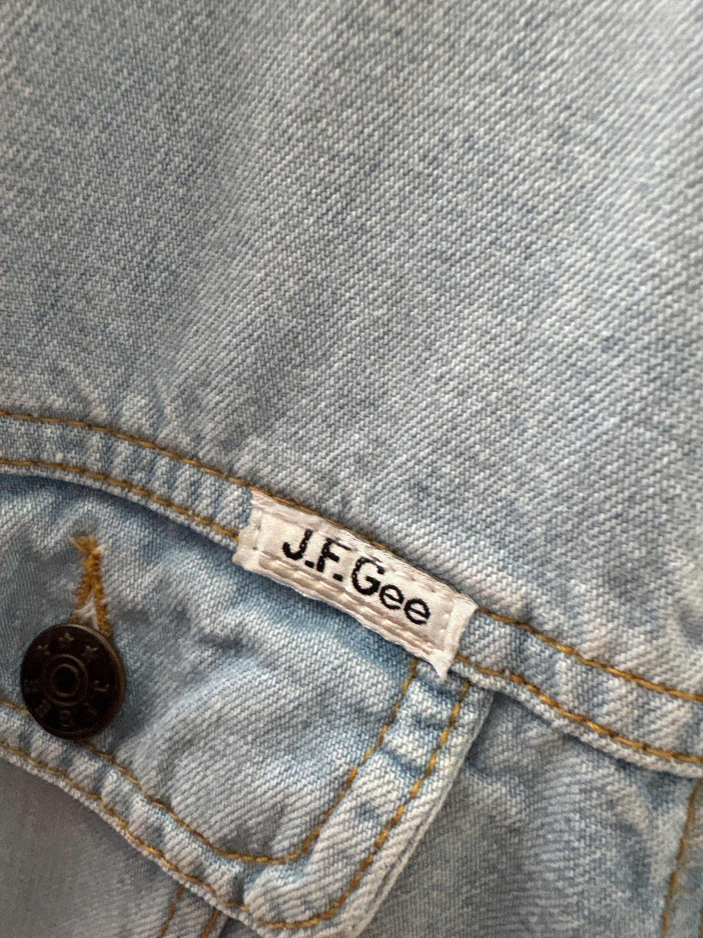 Geacă vintage baby blue din jeans de vară moale și confortabil în croi cropped