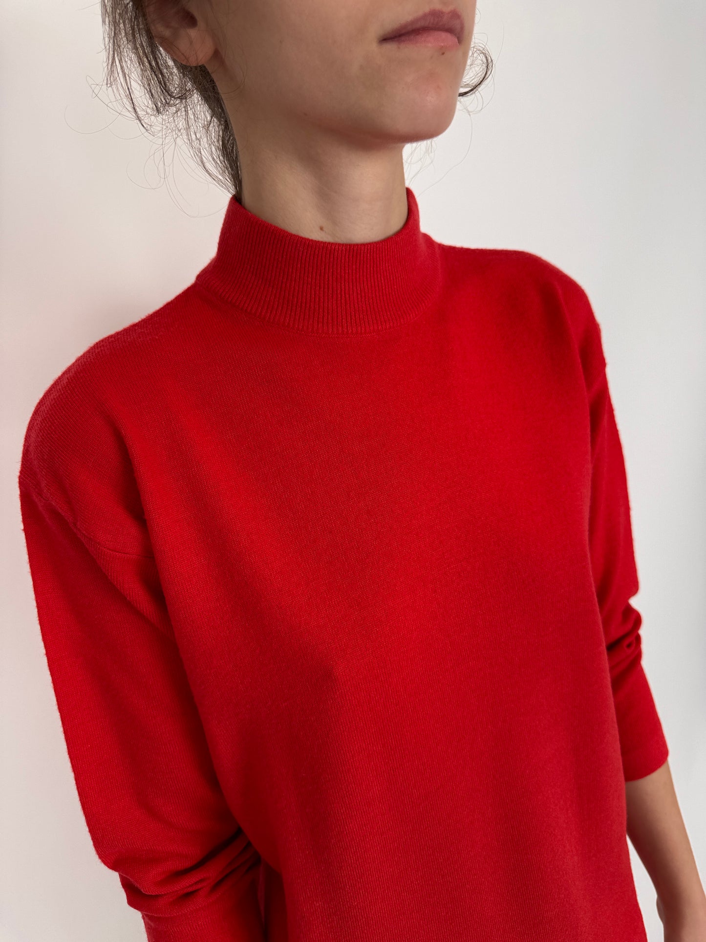 Maleta petite scarlet red din lana extrafina