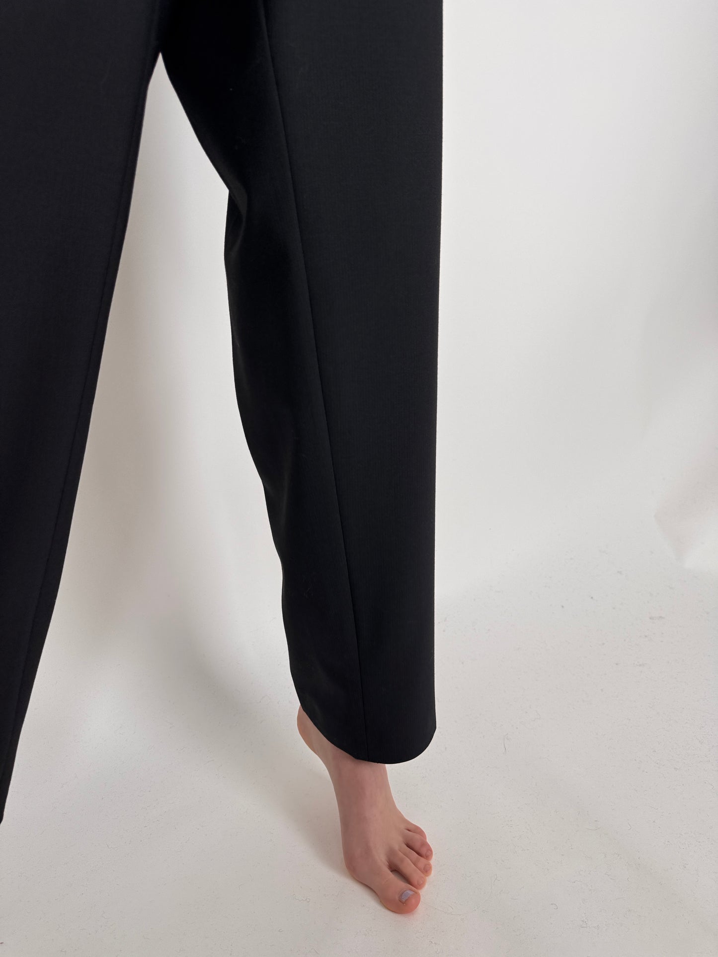 Pantaloni tall charcoal gray din lana extrafina
