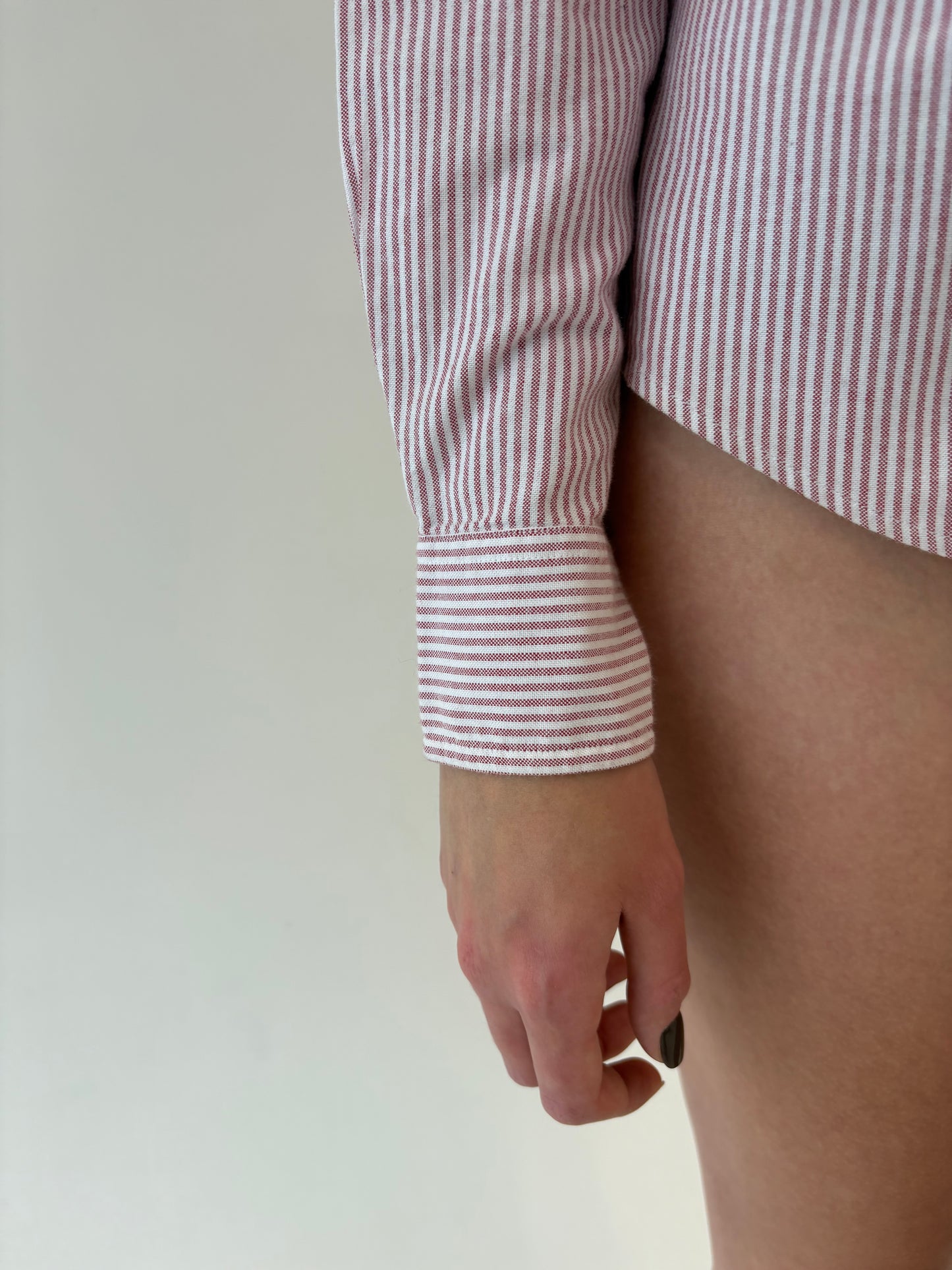 Cămașa Tommy Hilfiger din poplin gros de bumbac cu dungi verticale