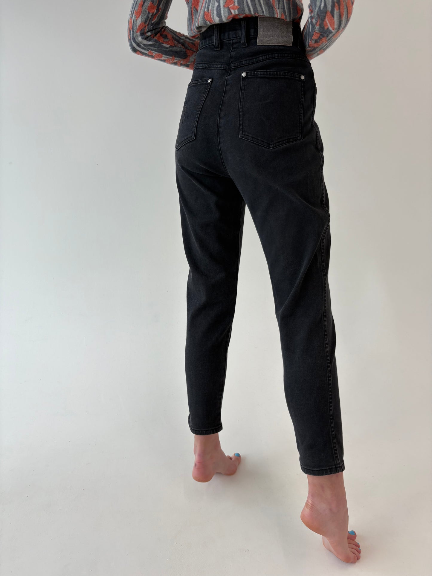 Jeans vintage ultra modelator mom fit cu talie ultra înaltă