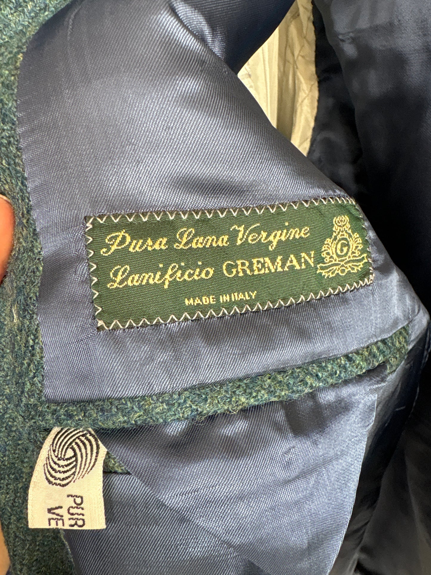 Sacou vintage italian petite din tweed de lana pura virgină certificată