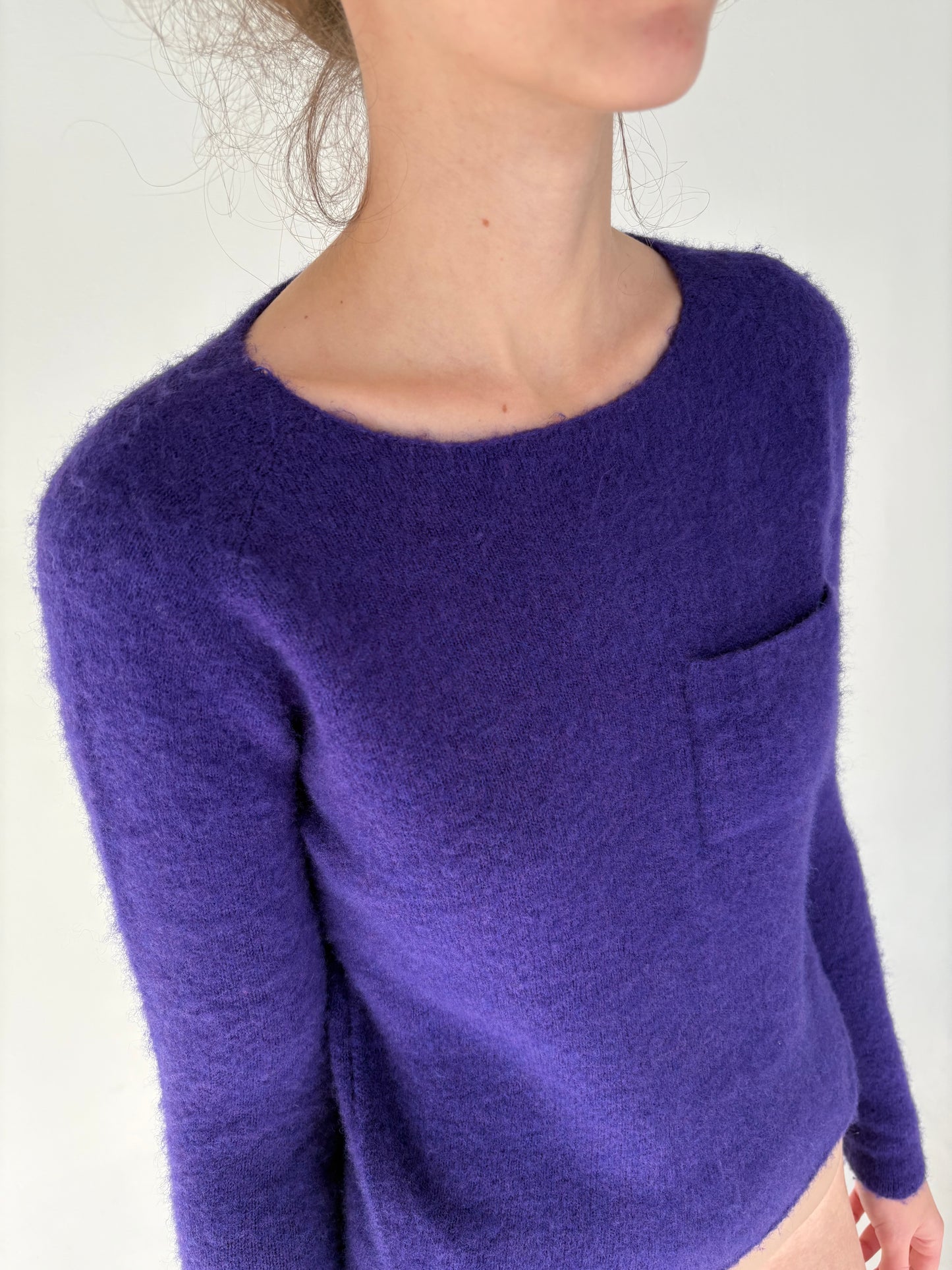 Pulover italian electric violet din mix de baby mohair