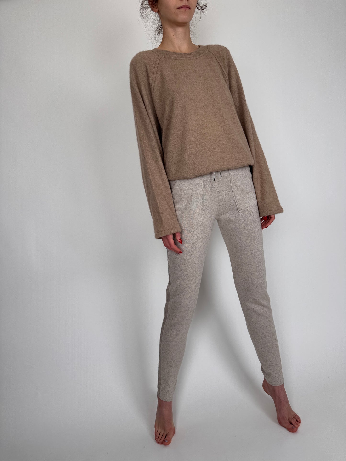 Pantaloni luxury Marc Cain din mătase naturală și cașmir