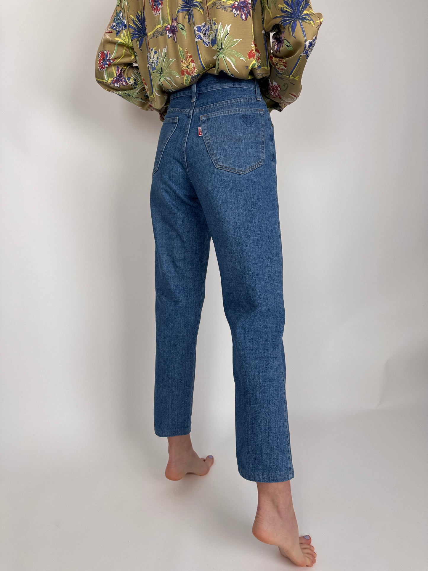 Jeanși vintage premium cu talie înaltă classic wash and fit
