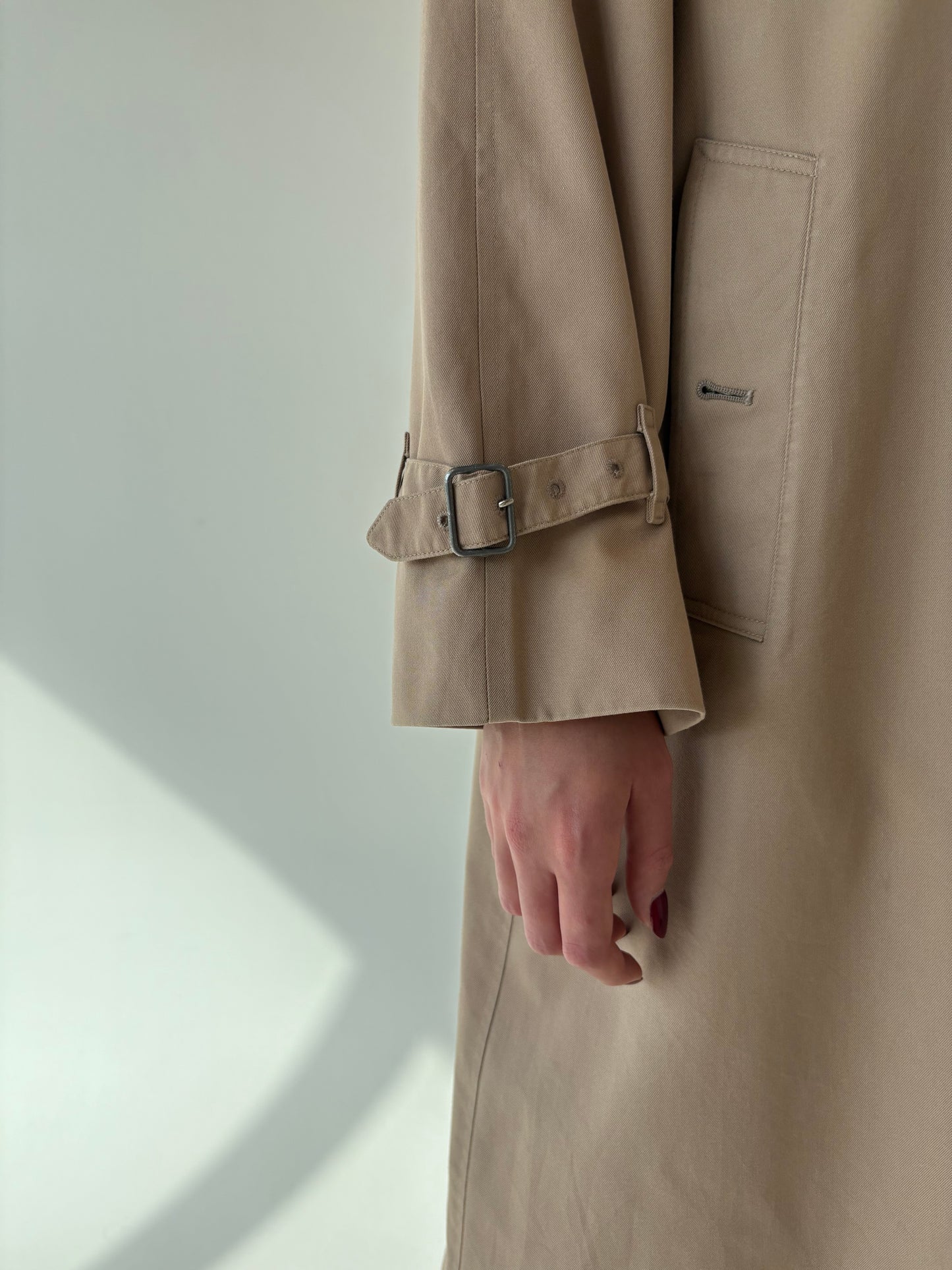 Trench vintage Burberry camel din gabardină