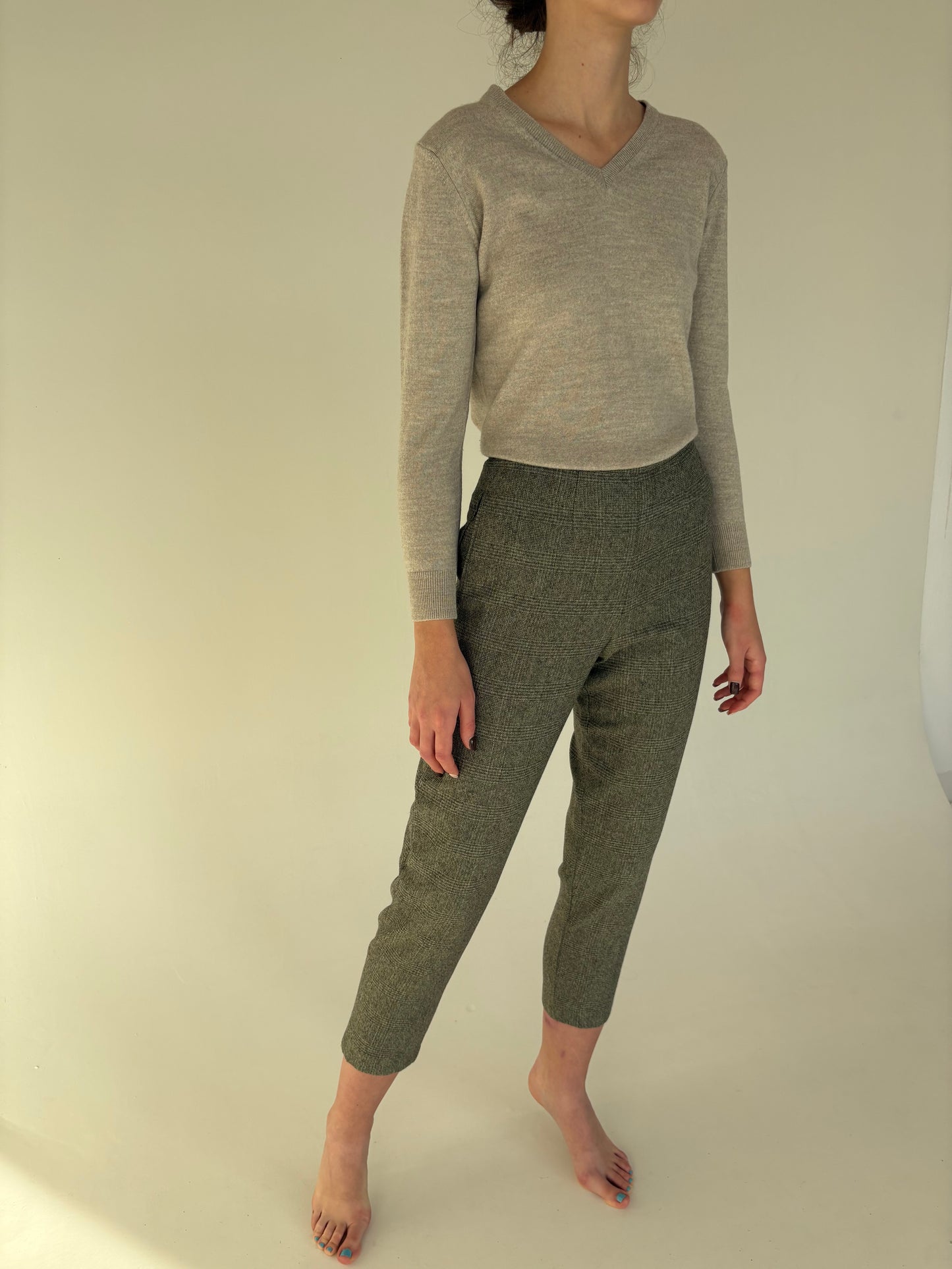 Pantaloni petite de brand luxury italian Marina Rinaldi din lana extrafina