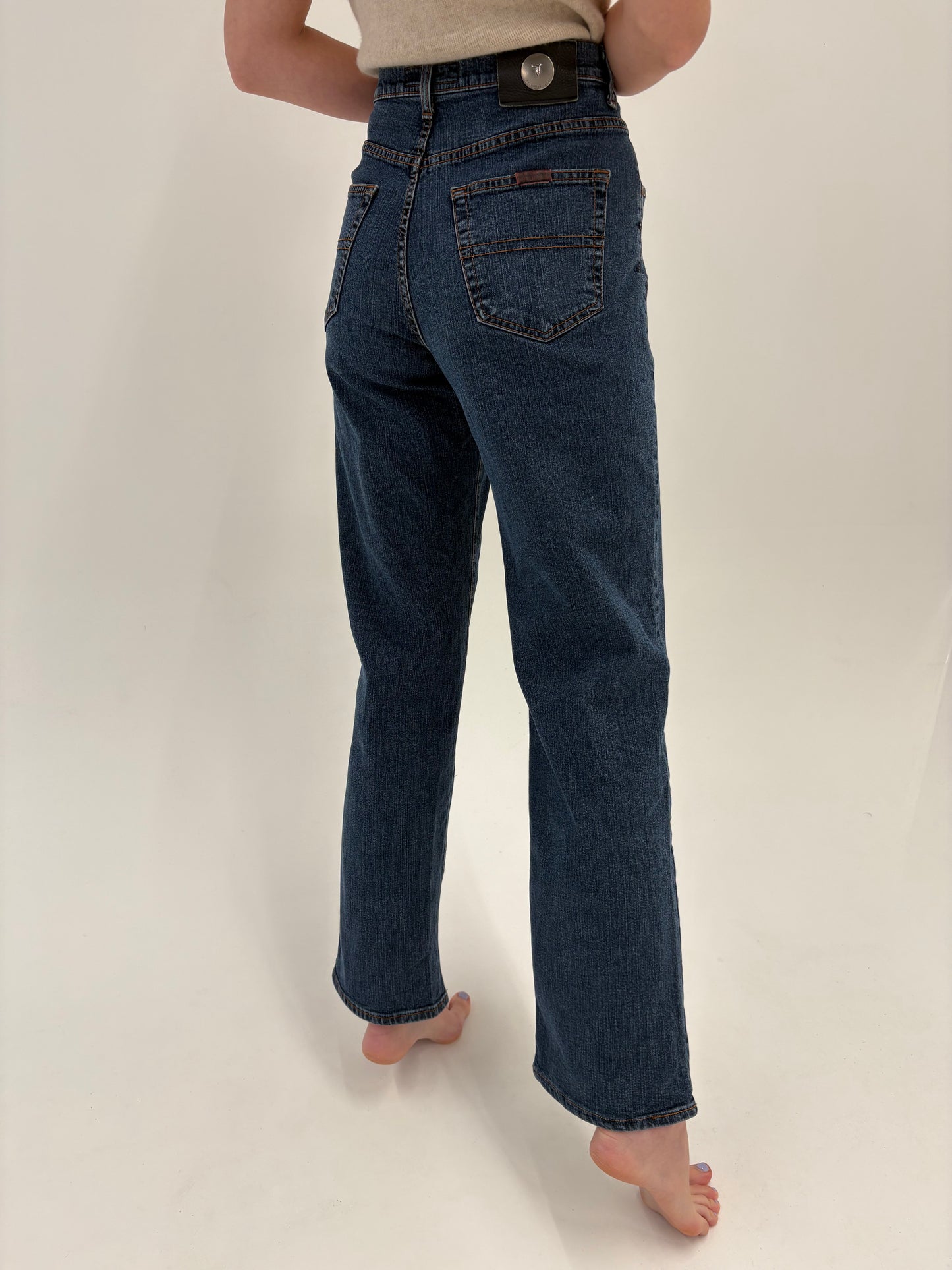 Jeans tall luxury Trussardi classic wash straight leg