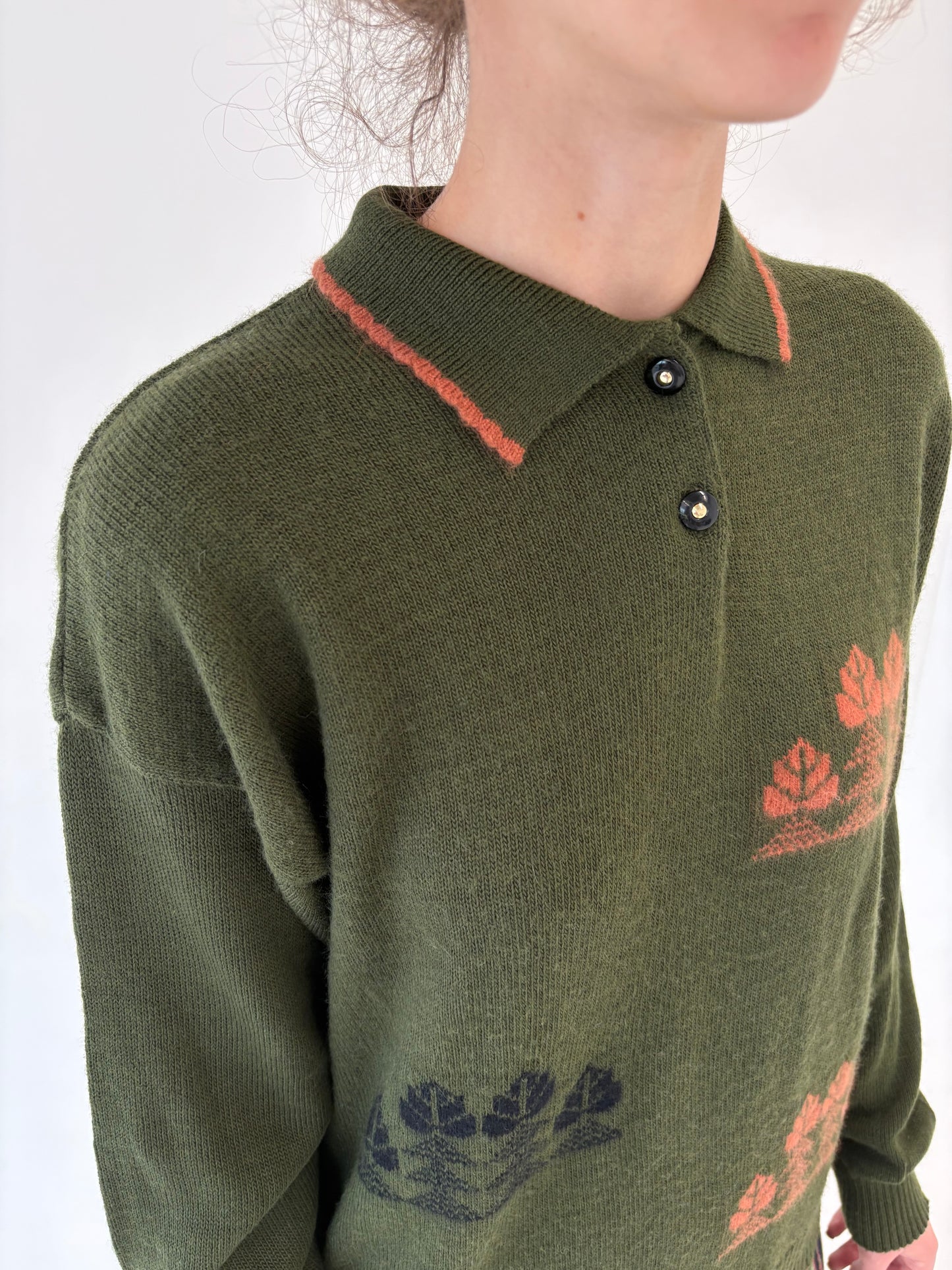 Pulover vintage polo italian din lana extrafina de gramaj mare