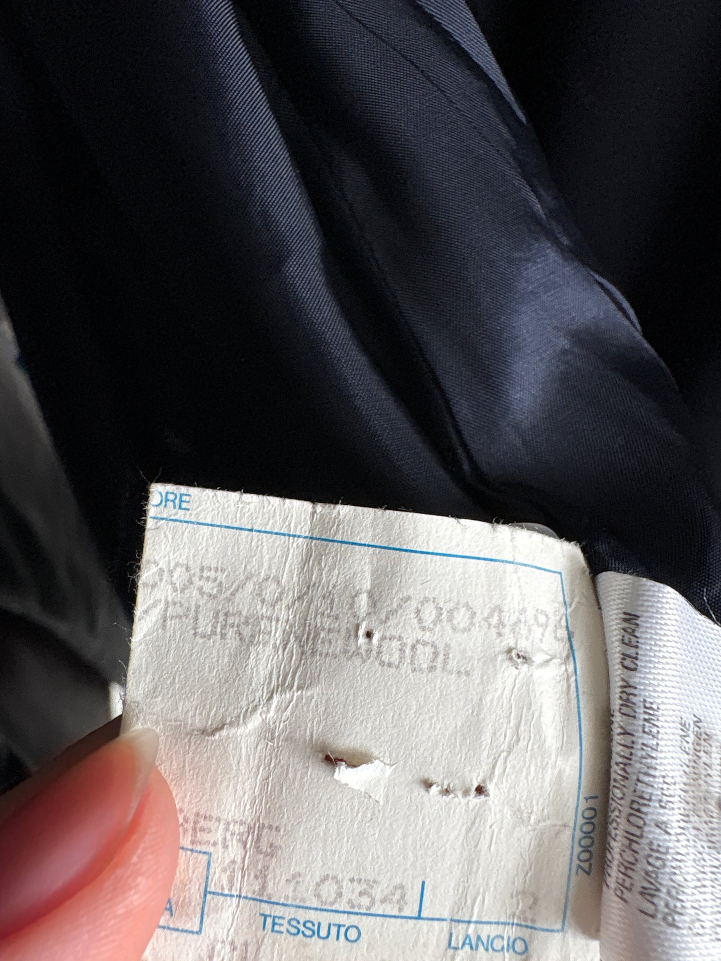 Pardesiu vintage în stil Balenciaga din lana extrafina Navy blue