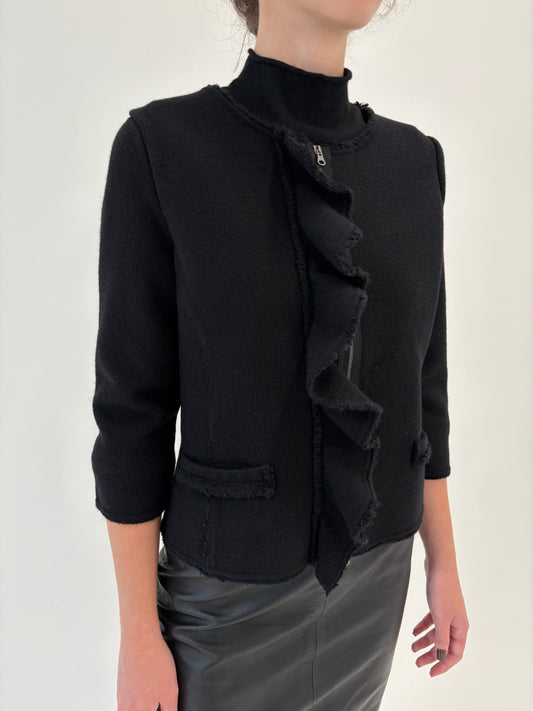 Jacheta ultra premium italiană cu mânecă 3/4 și jabou din lana de gramaj mare