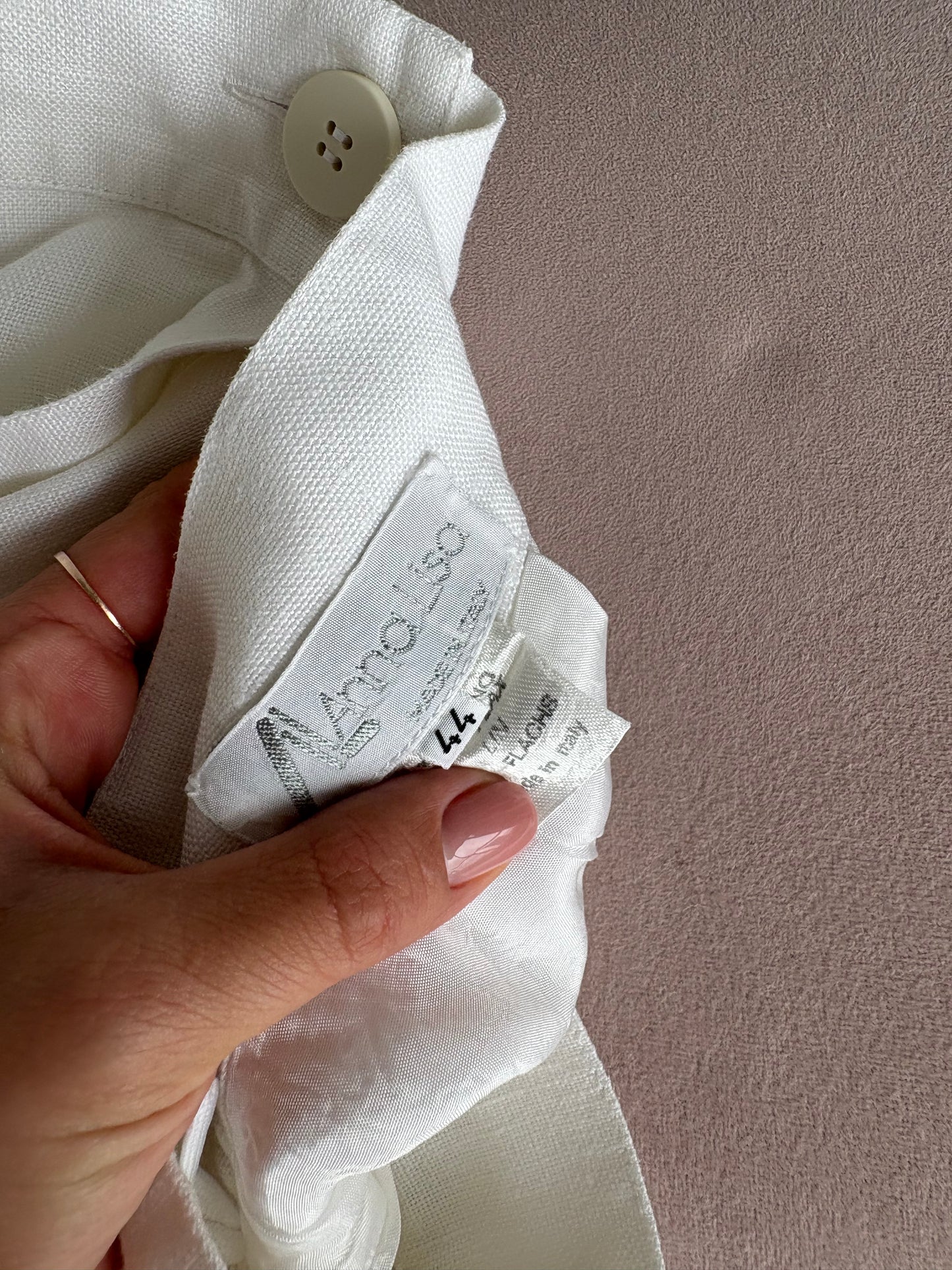 Fustă vintage italiană din pânză excepțională de in