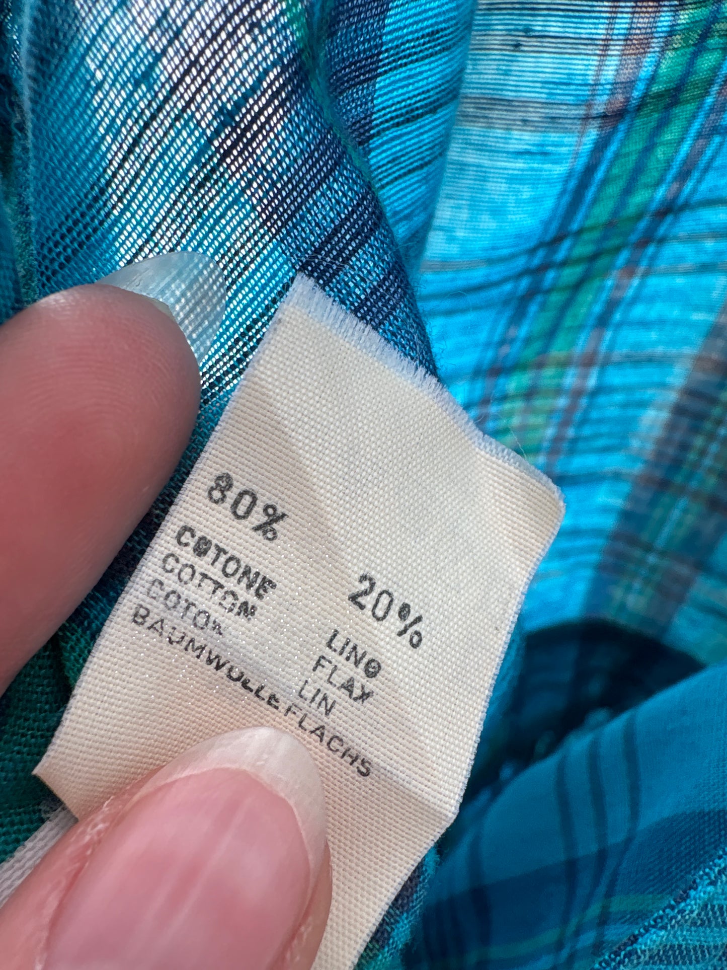 Rochie vintage în croi petrecut cu buzunare din pânză excepțională de in și bumbac