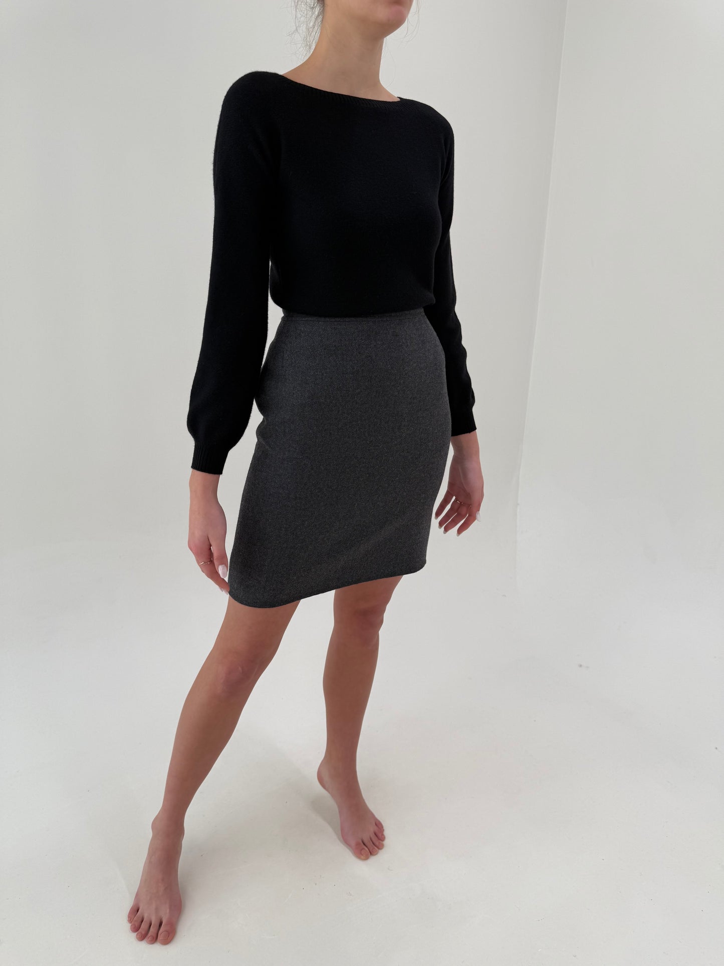 Costum vintage high end italian din lan excepțională în croi chic