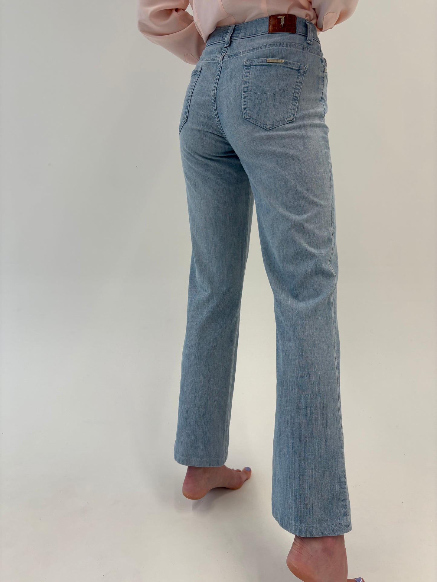 Jeans luxury Trussardi bootcut light wash modelator