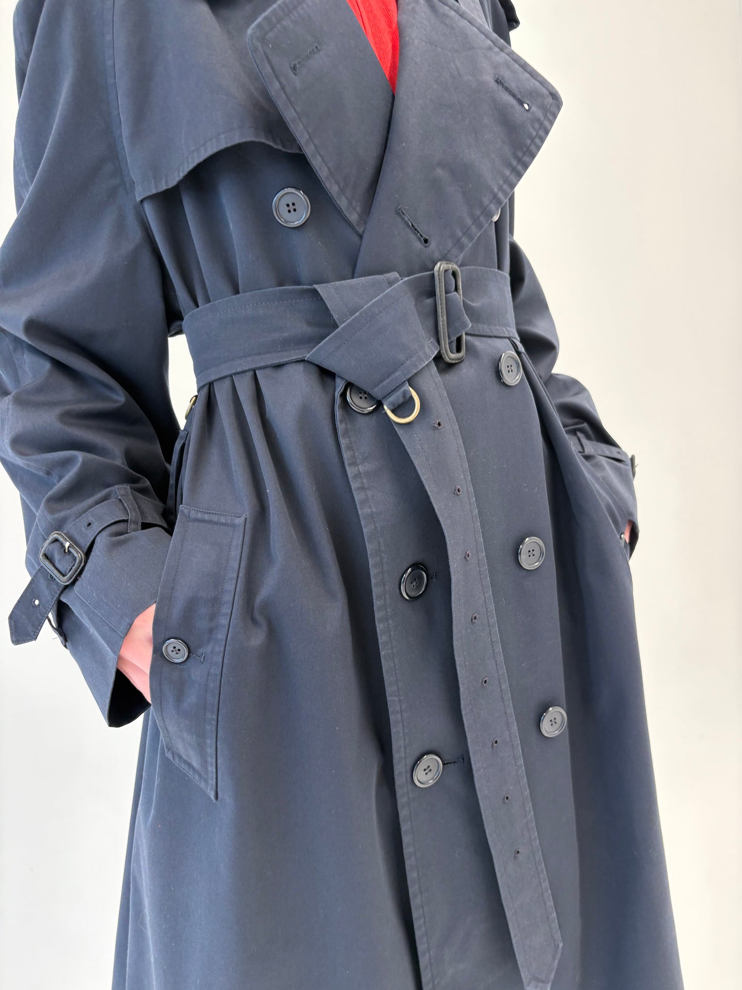 Trench vintage Burberry tall plus size cu talie reglabilă