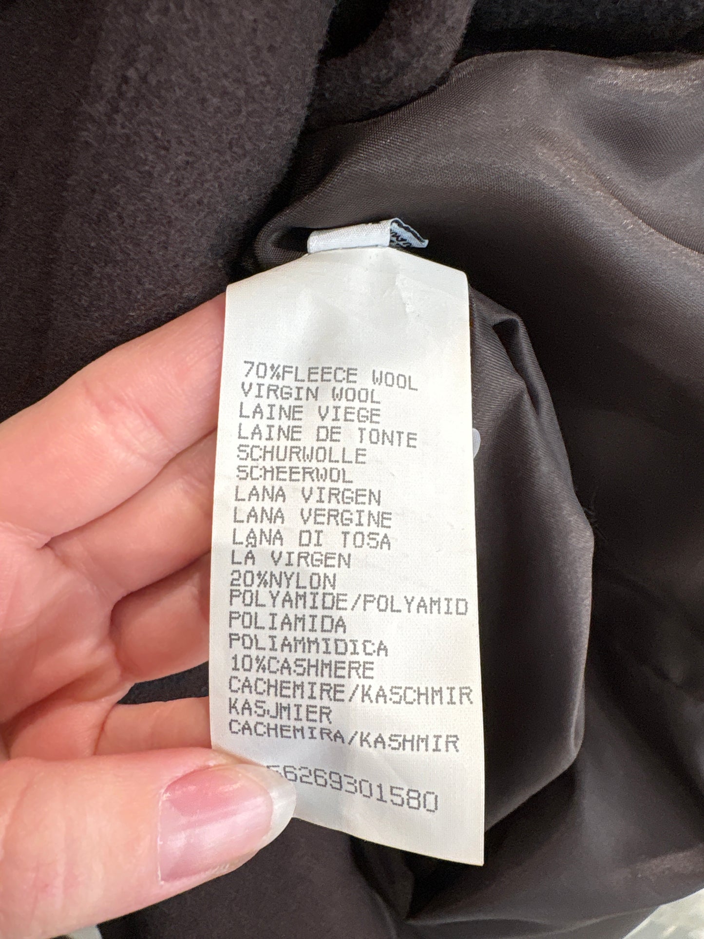 Palton super lung tall din lana cu cașmir chocolate brown