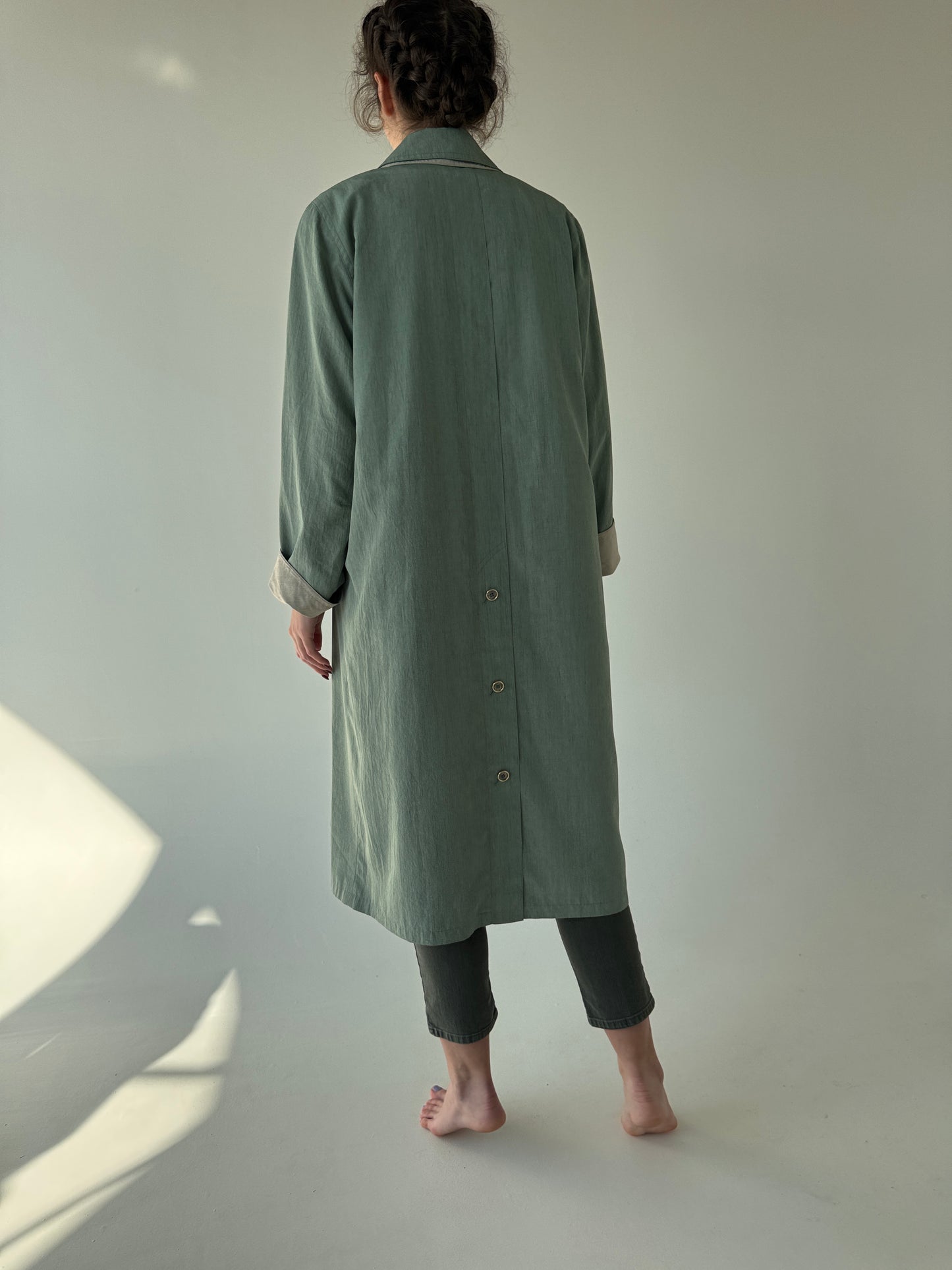 Trench vintage impermeabil ultra ușor cu mâneci reglabile