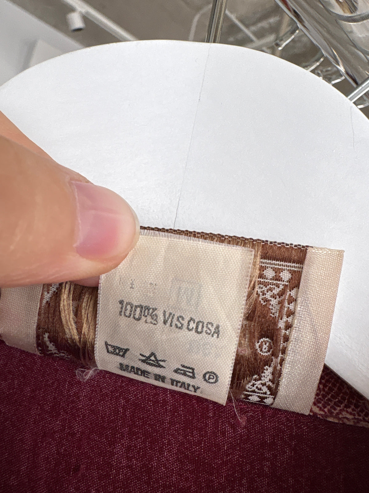 Cămașa burgundy petite cu print superb în croi lejer