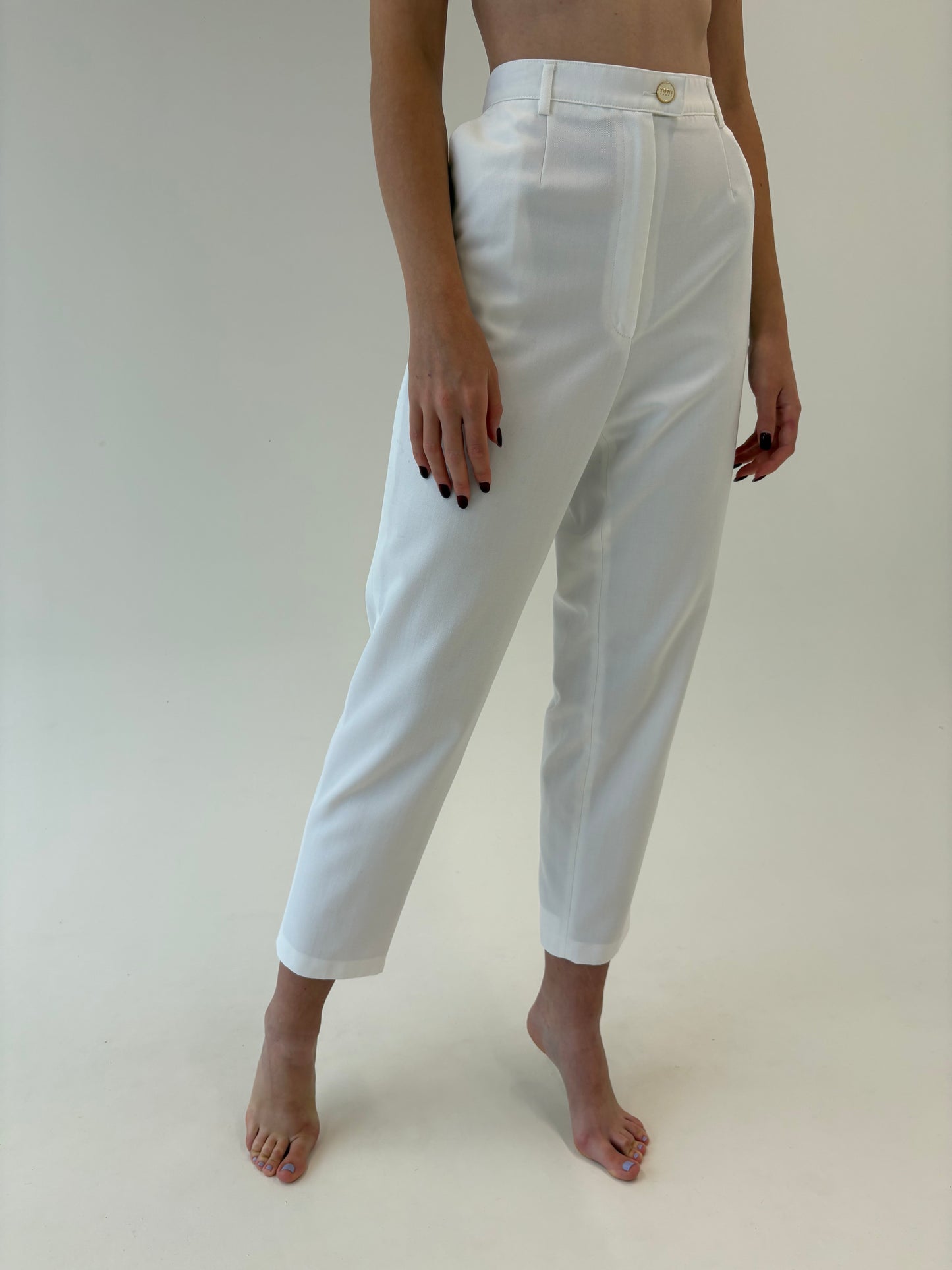 Pantaloni business cu talie ultra înaltă ușor elastică