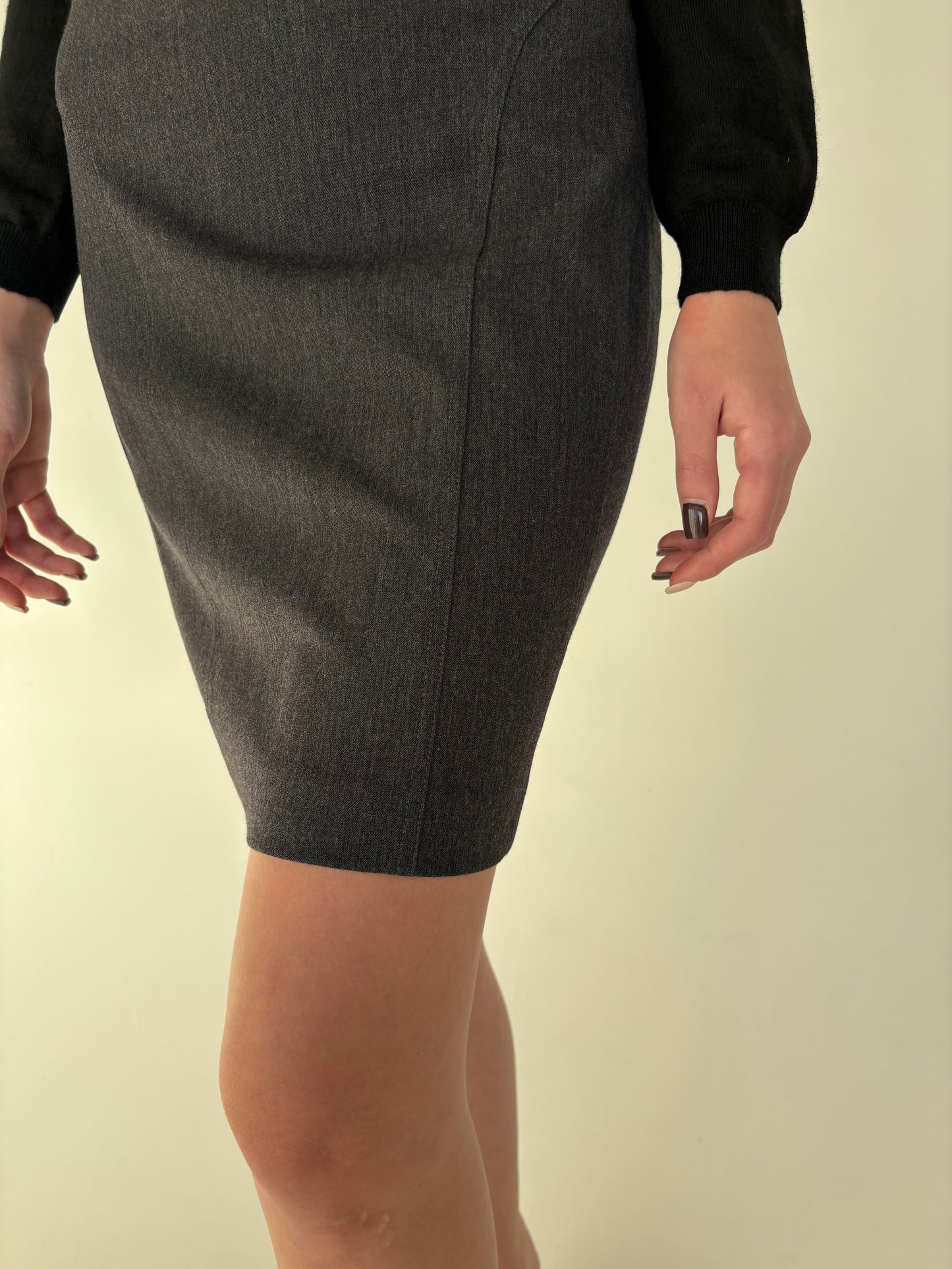 Fustă italiană din lana extrafina confort strech cu talie ultra înaltă