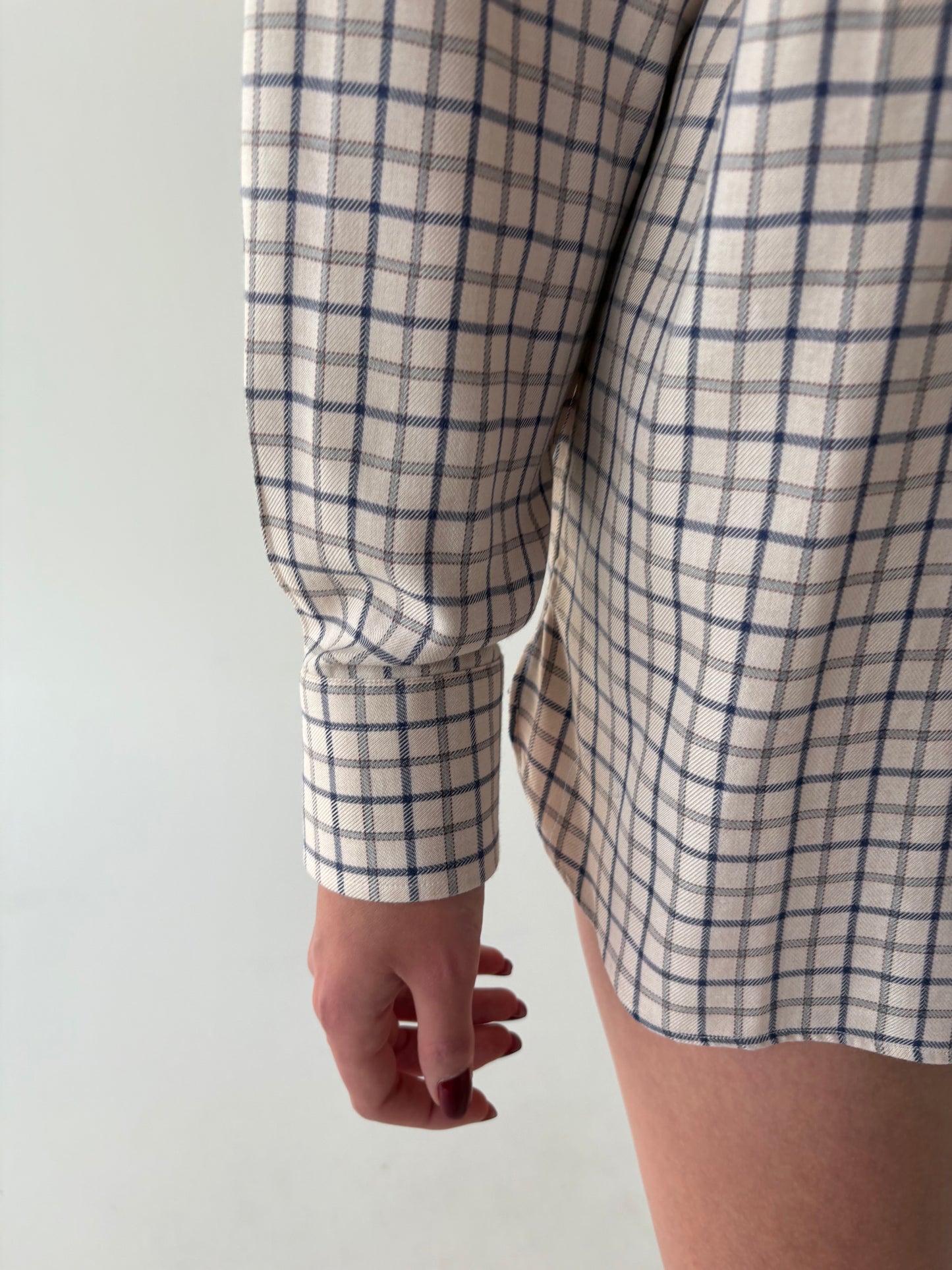 Cămașa premium italiană light nude de sezon rece din poplin gros