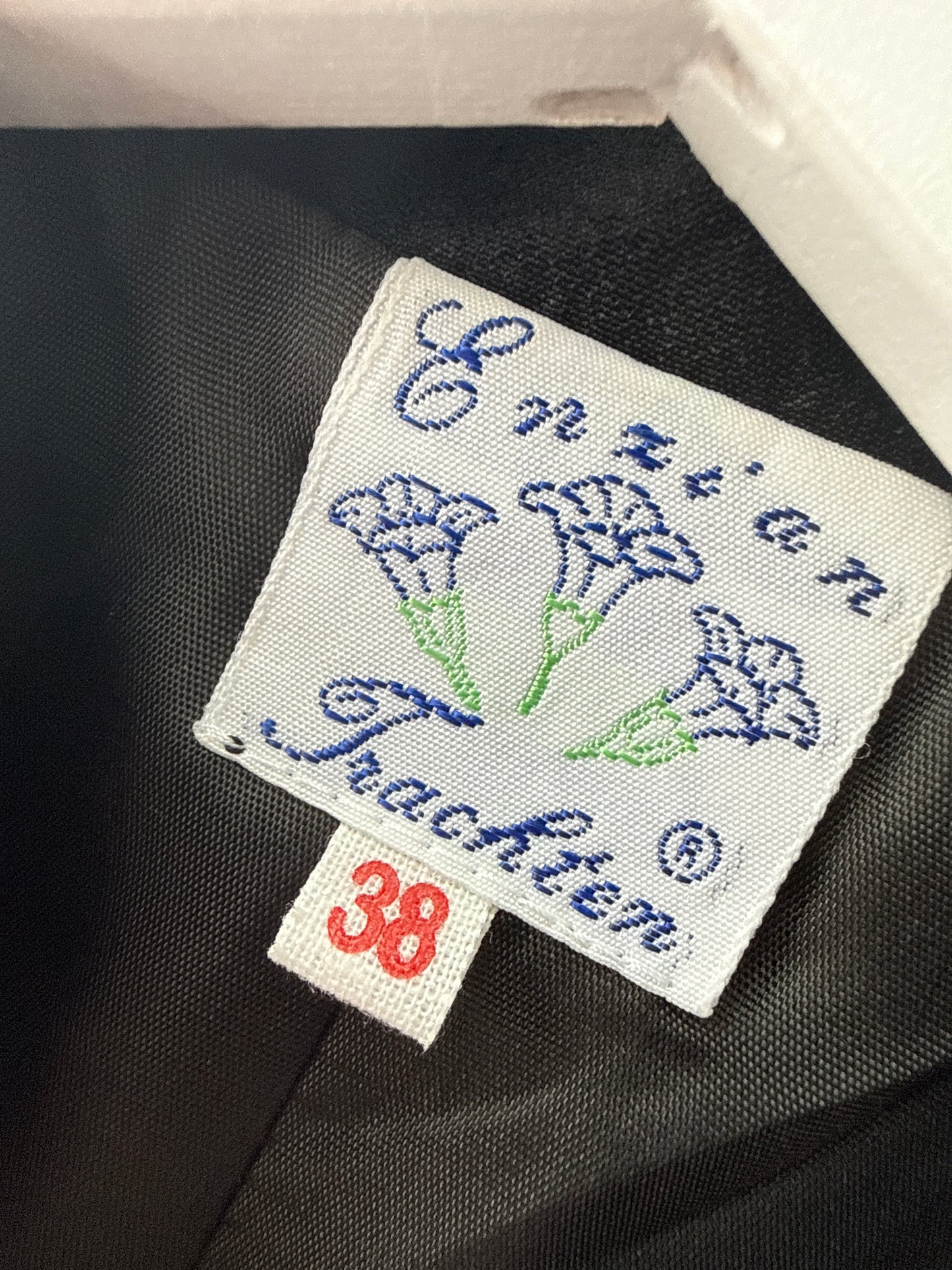 Sacou vintage negru cambrat din mătase naturală dupioni cu umeri bufanți