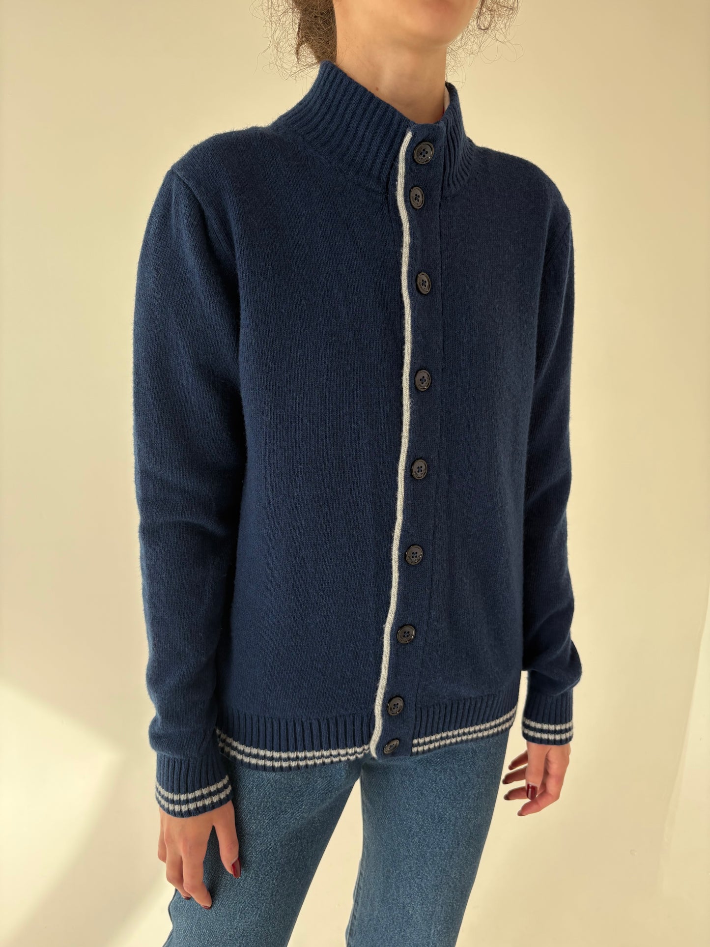 Maleta groasa / jacheta din lana extrafina și cașmir de gramaj mare