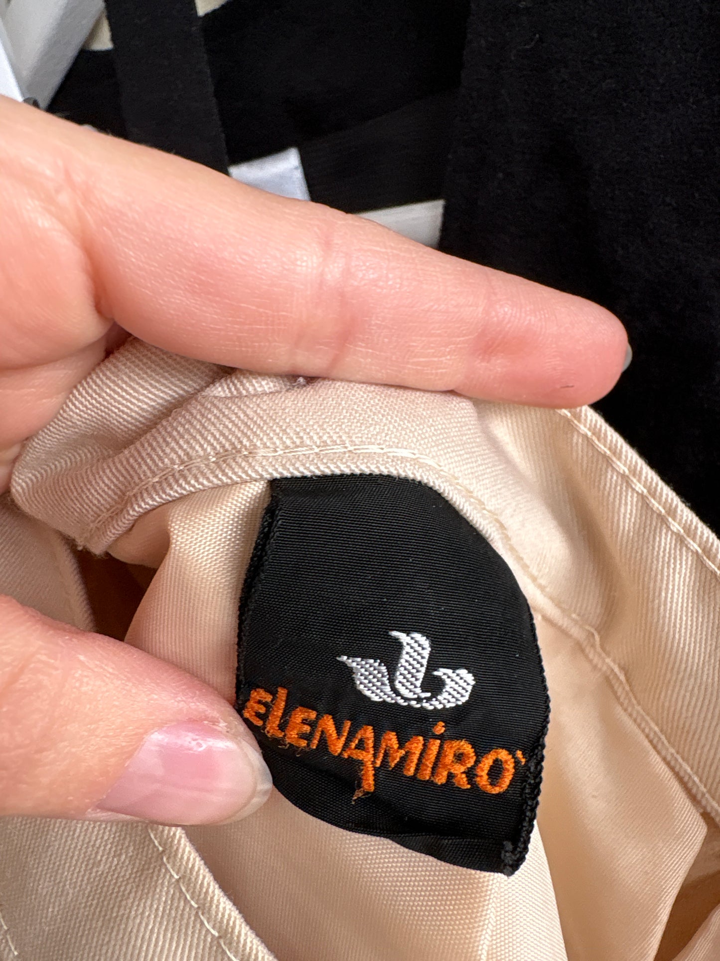 Fustă de brand luxury italian plus size Elena Miro light nude din lana extrafina