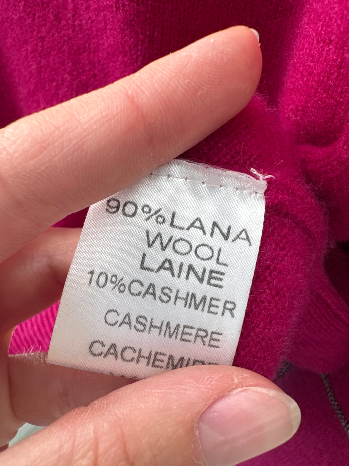Pulover fucsia în anchior din lana extrafina și cașmir