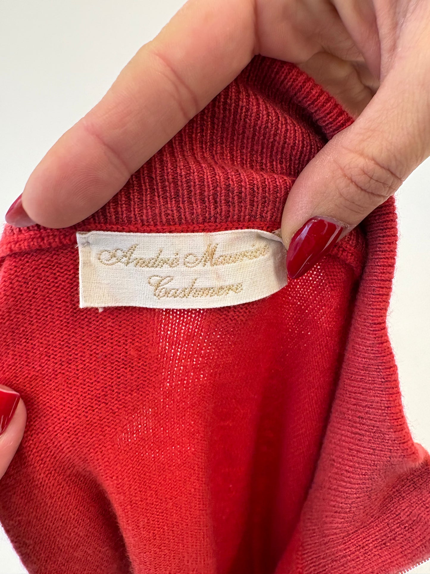 Maleta din cașmir multiply de brand luxury de tricotaje coral red