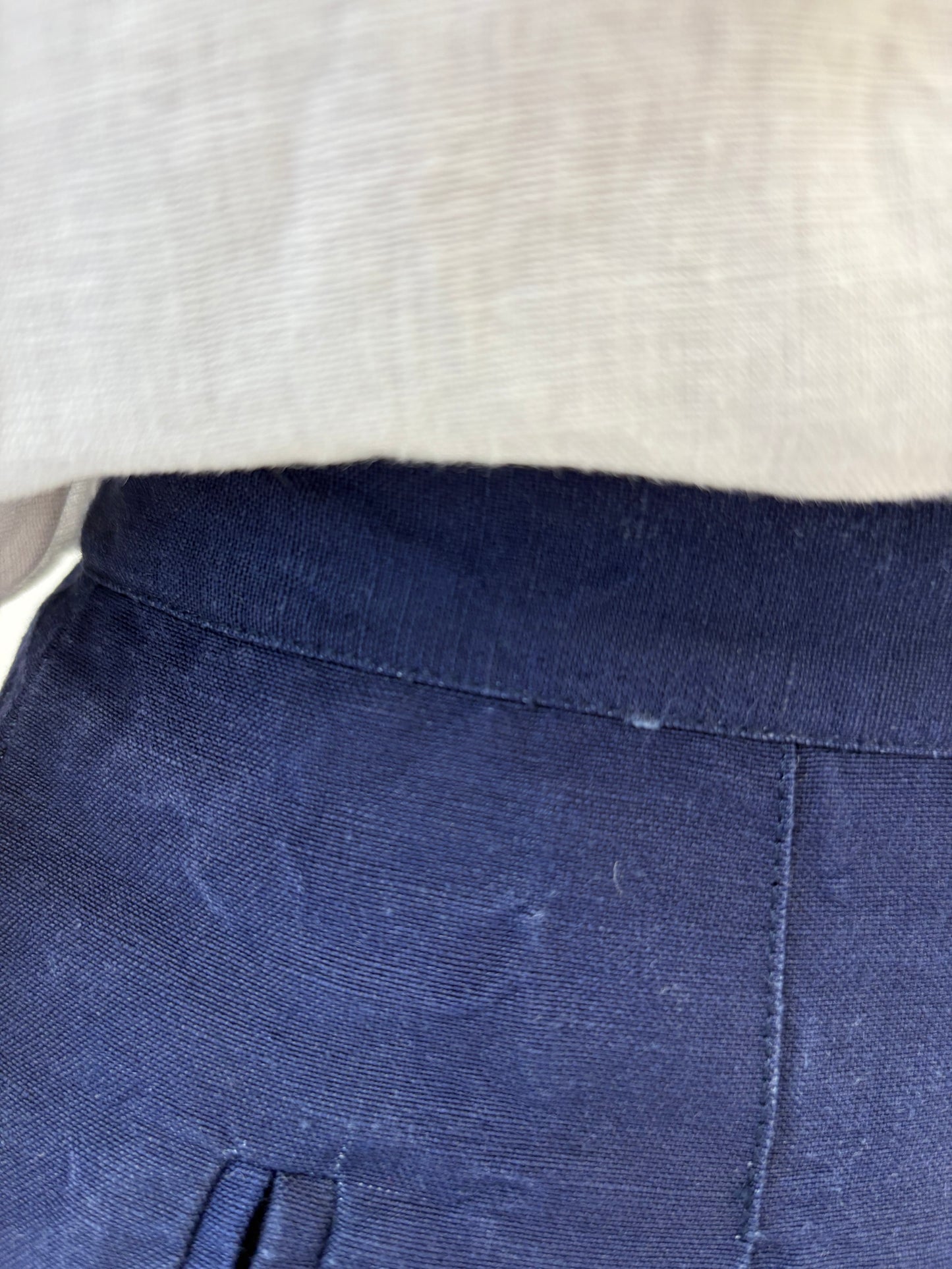 Pantaloni vintage din pânză cu ținuta și talie ultra înaltă