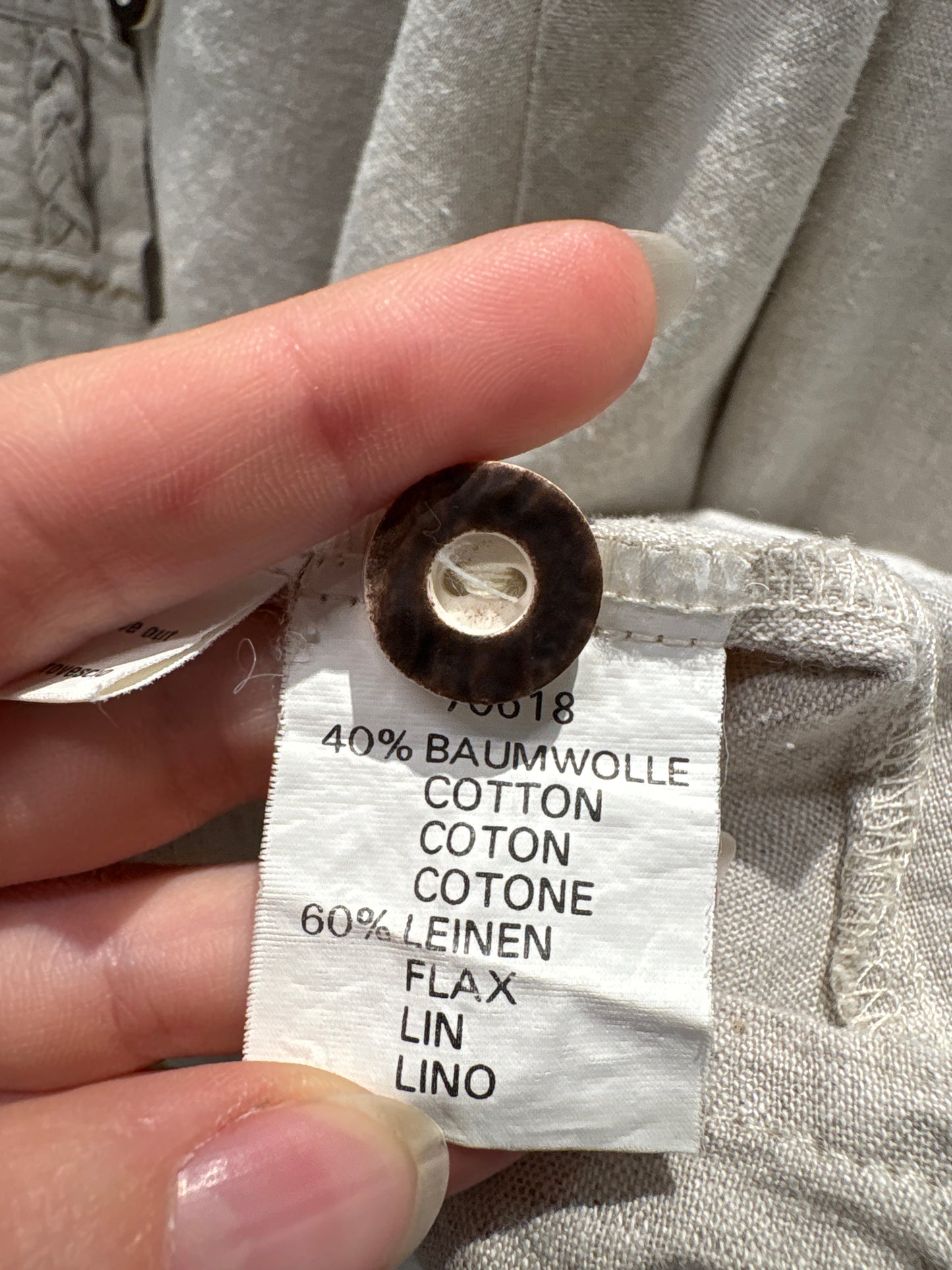 Cămașa vintage petite în croi lejer din pânză grea de in și bumbac warm gray