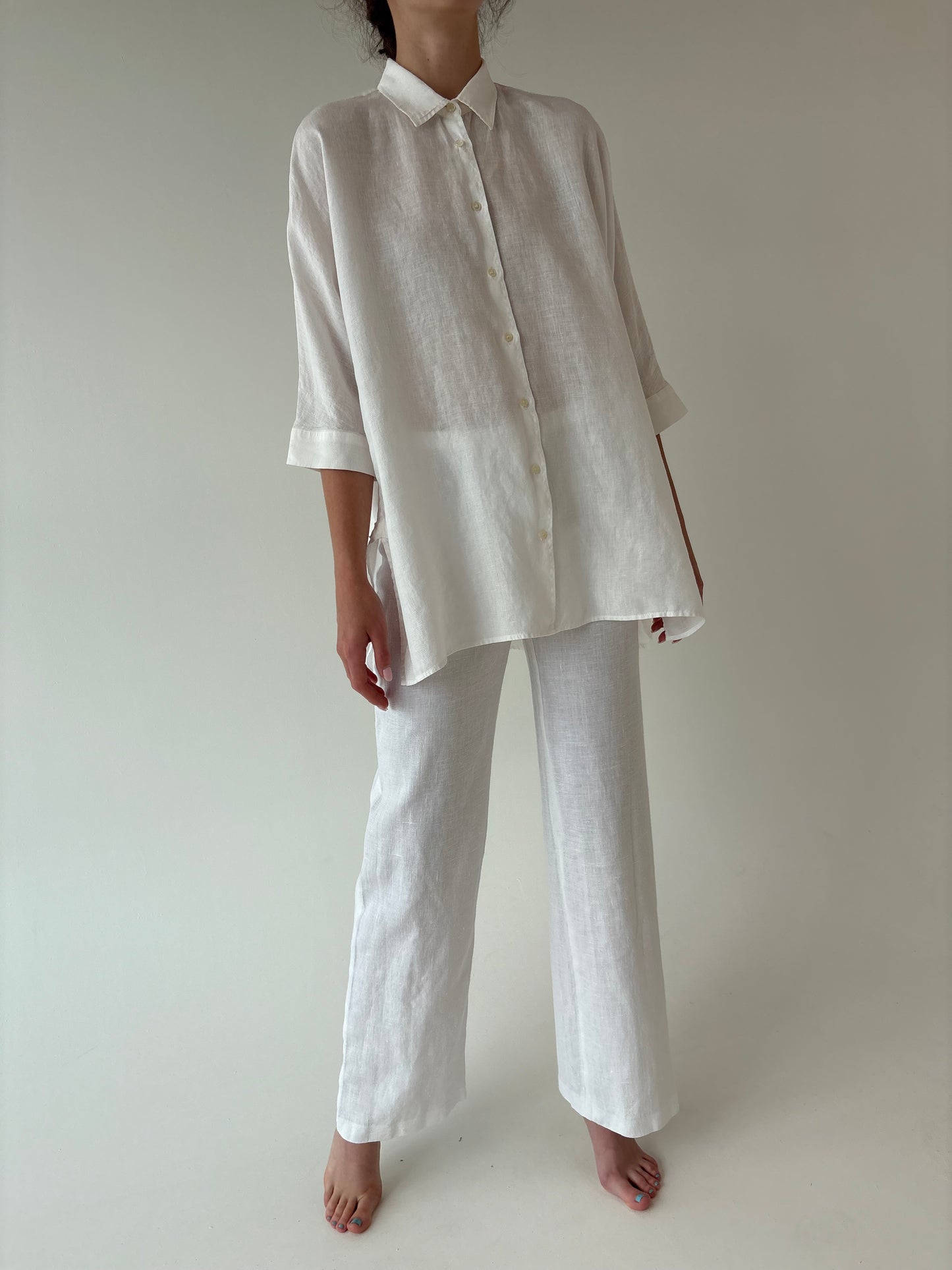 Pantaloni premium tall italienești din in