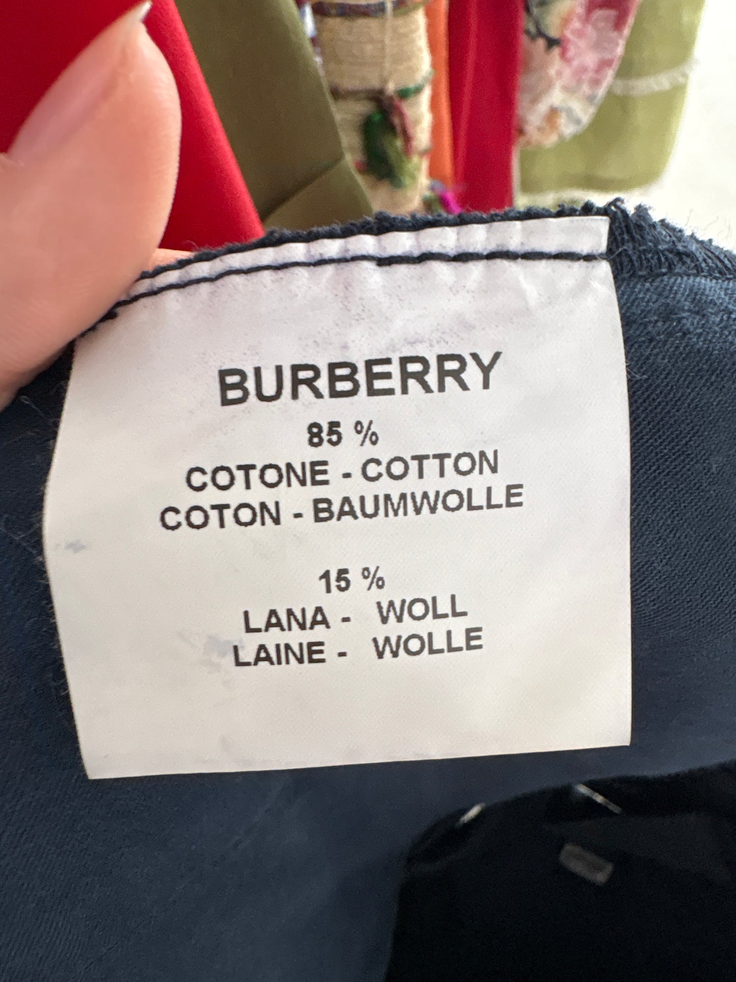 Pantaloni Burberry în croi clasic Navy blue