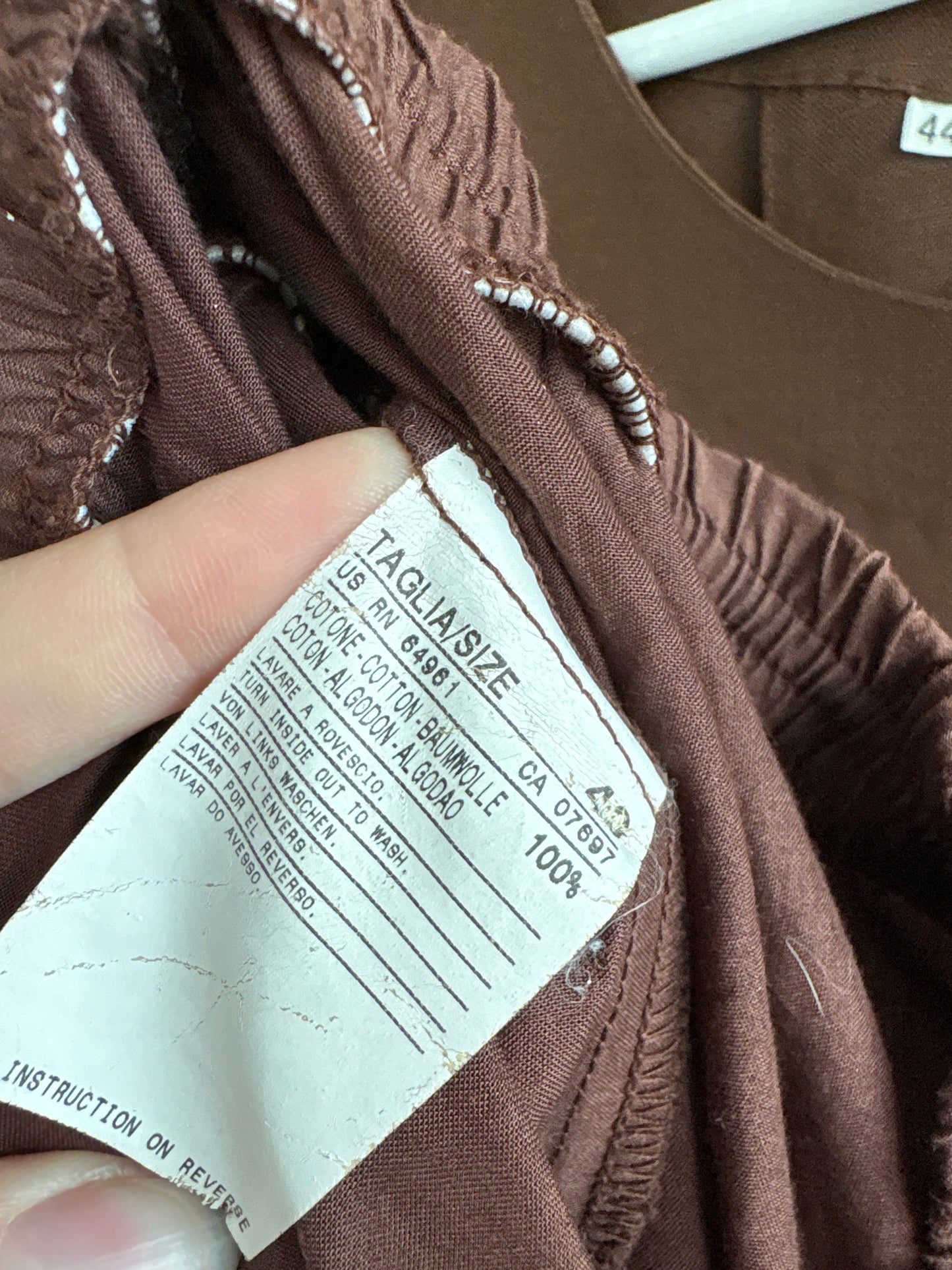 Fustă maxi chocolate brown din pânză moale de bumbac cu talie ultra înaltă elastică