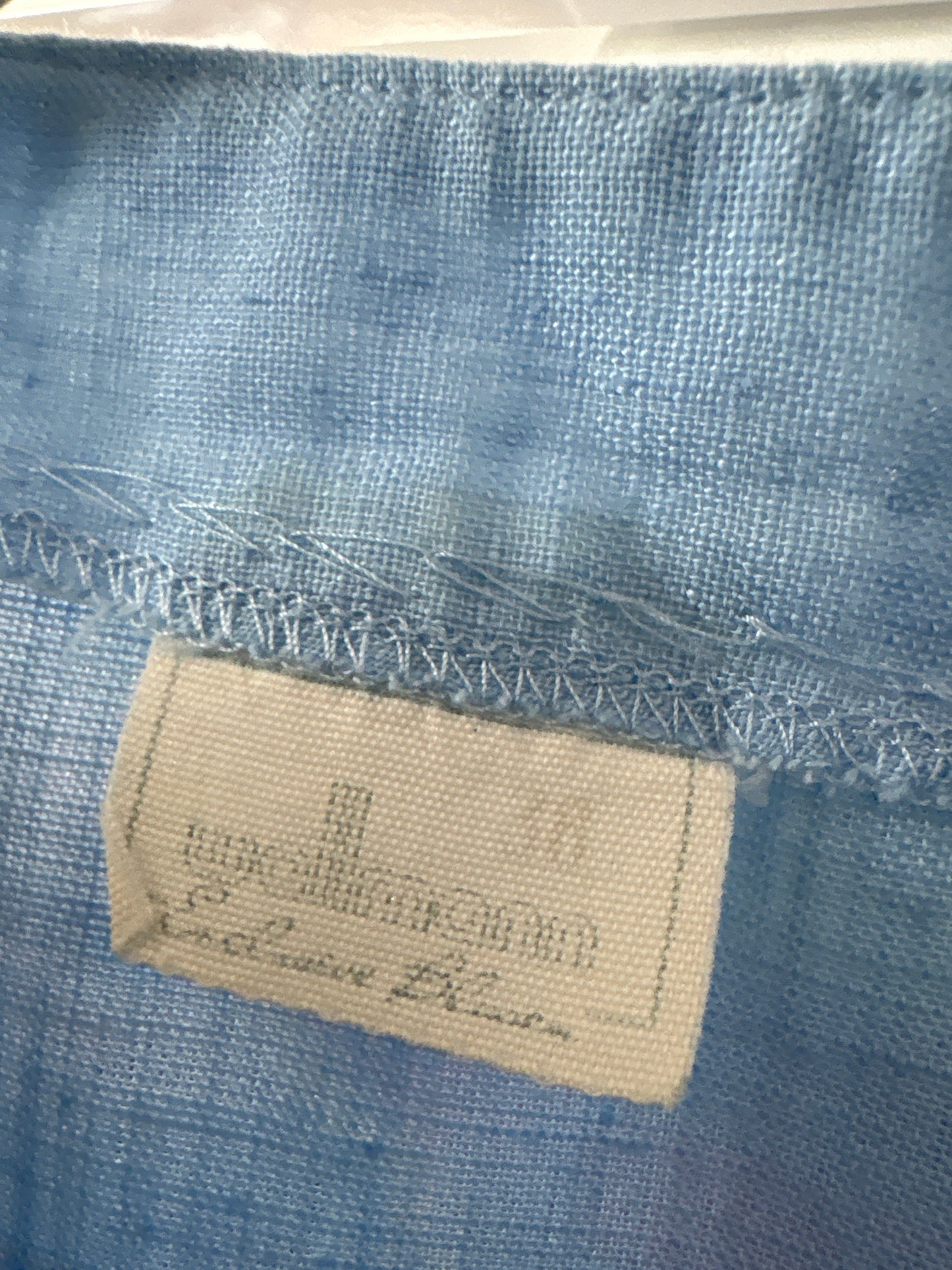 Top în croi retro modern baby blue din pânză de bumbac