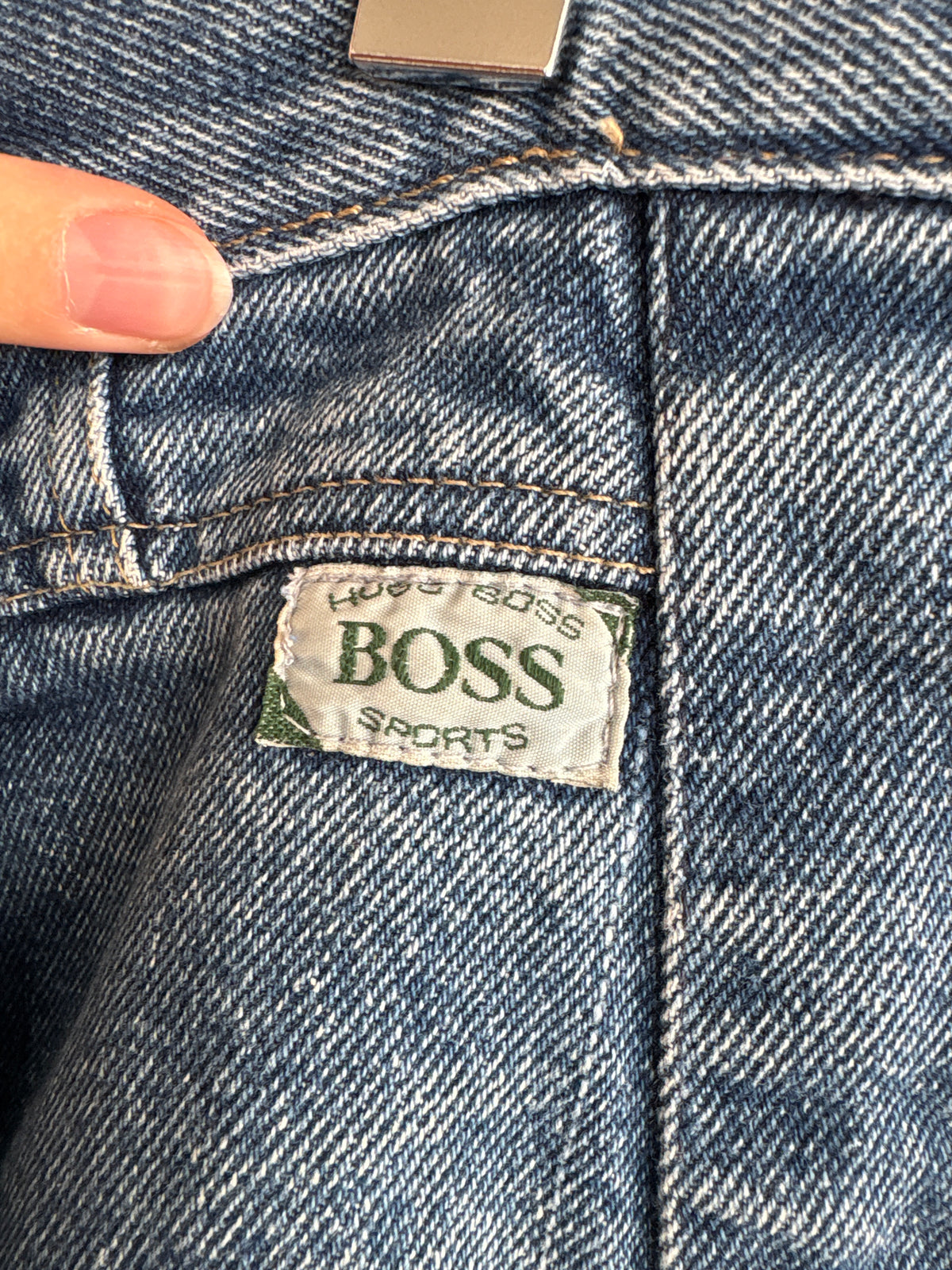 Jeans vintage tall Hugo Boss clasic wash mom fit cu talie ultra înaltă