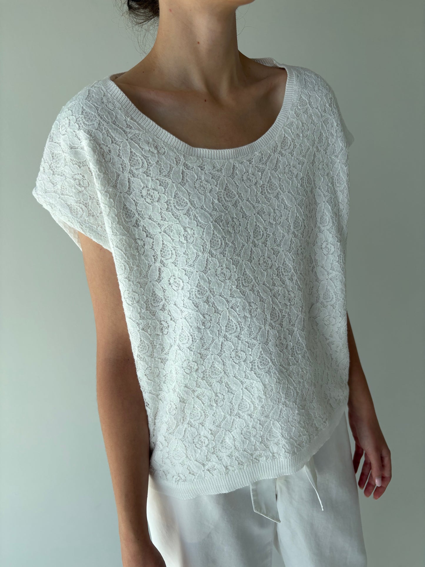 Top din jerse de bumbac și dantelă premiul