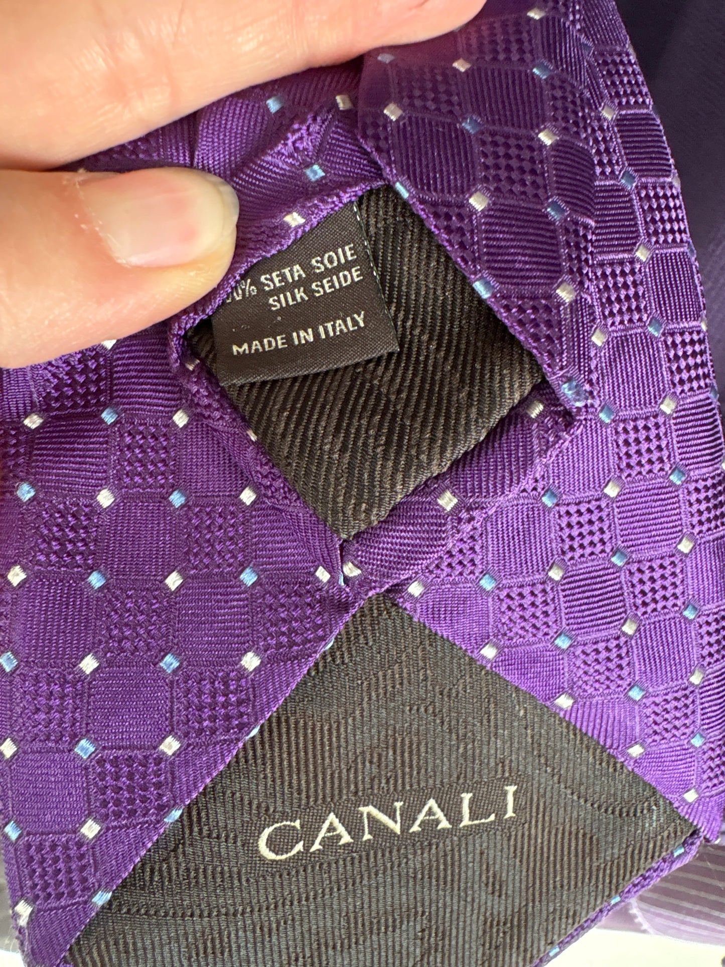 Cravata ultra luxury Canali din mătase naturală cu buline