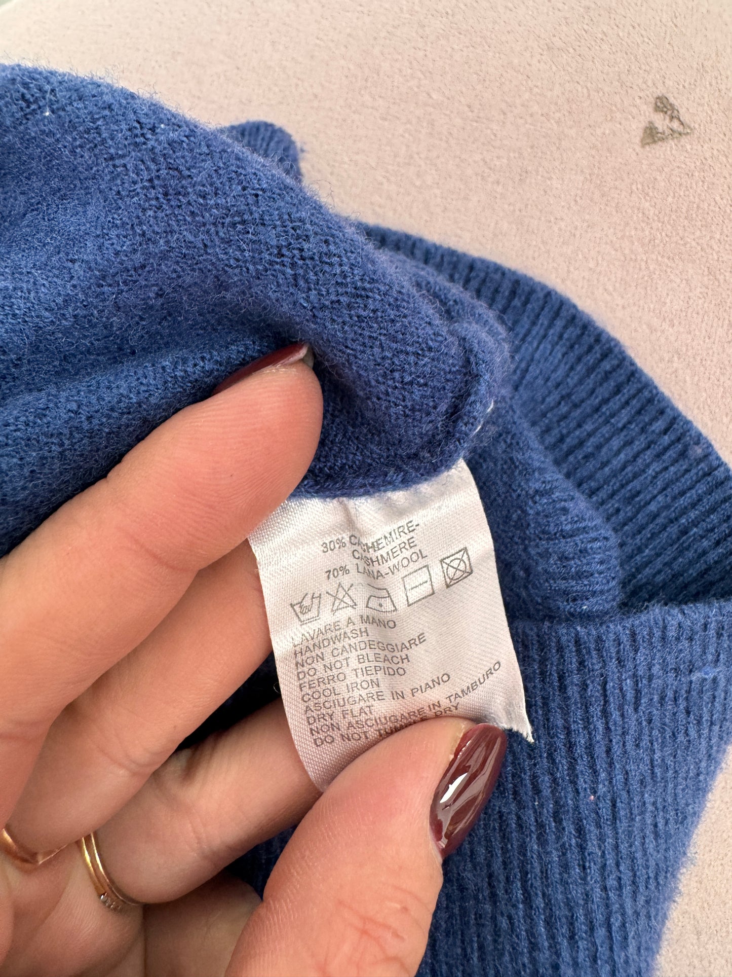 Pulover italian jeans blue din cașmir și lana extrafina