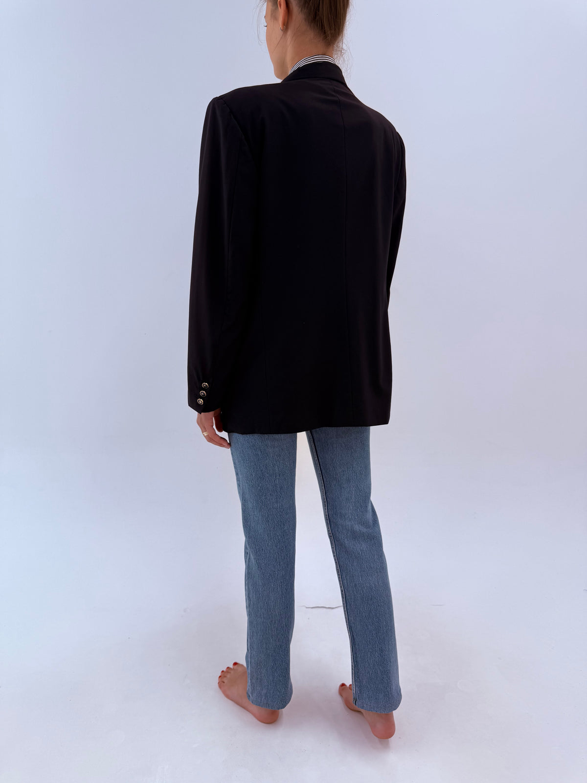 Sacou vintage luxury Pierre Cardin în croi actual din lanita extrafina Navy blue