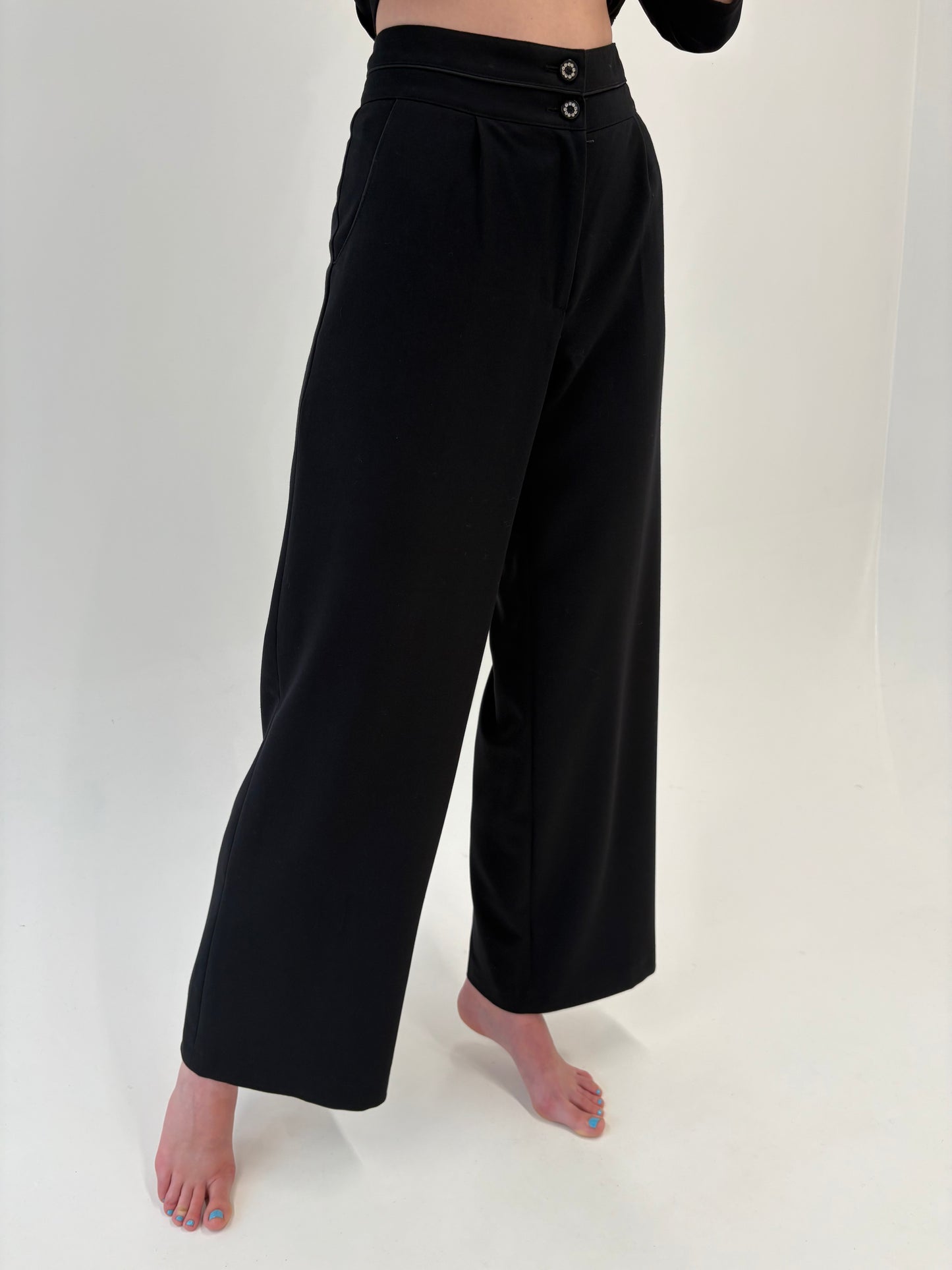 Pantaloni palazzo din stofita strech de la zi la seară