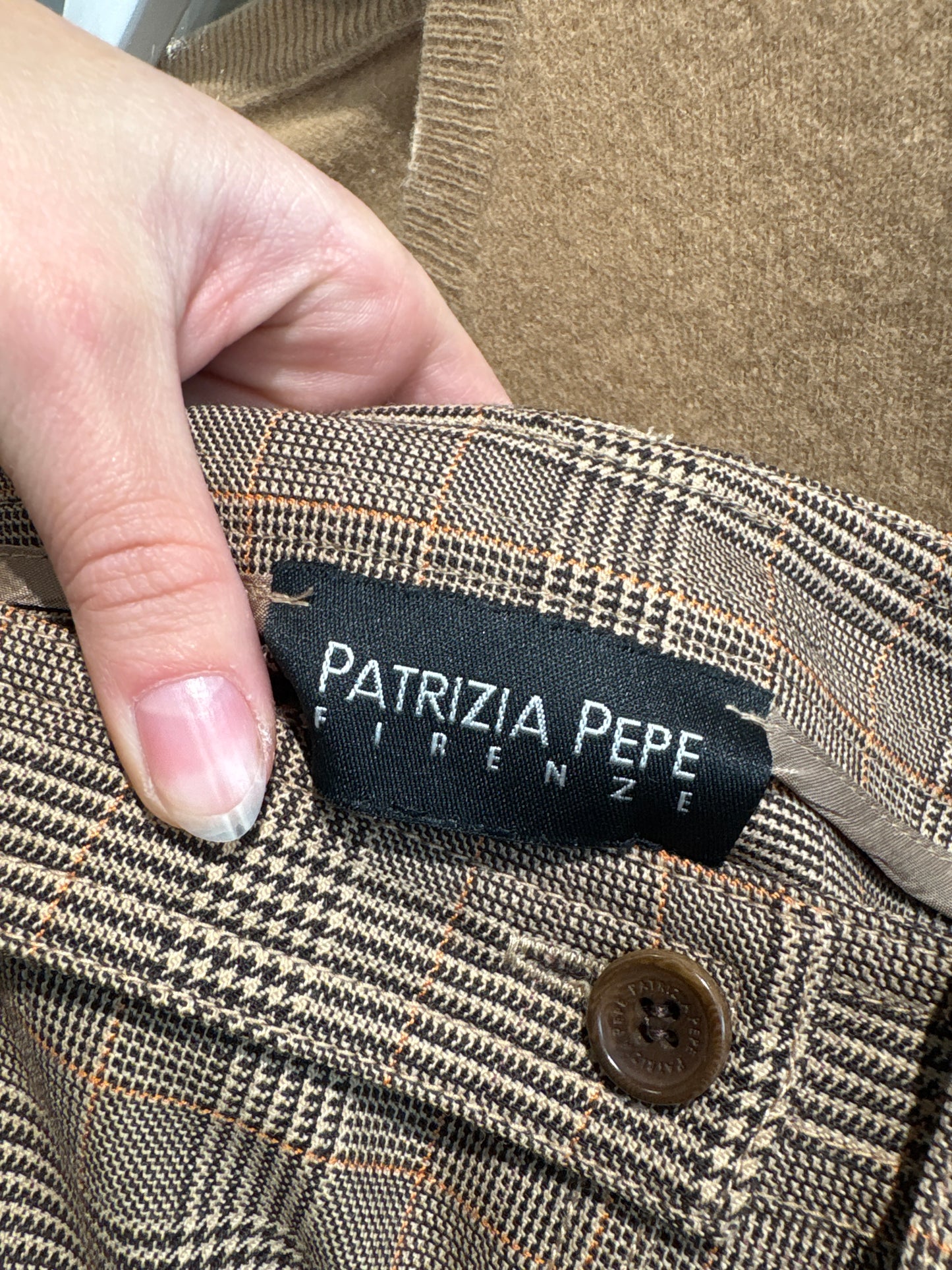 Fustă de brand luxury Patrizia Pepe din lana extrafina în carouri