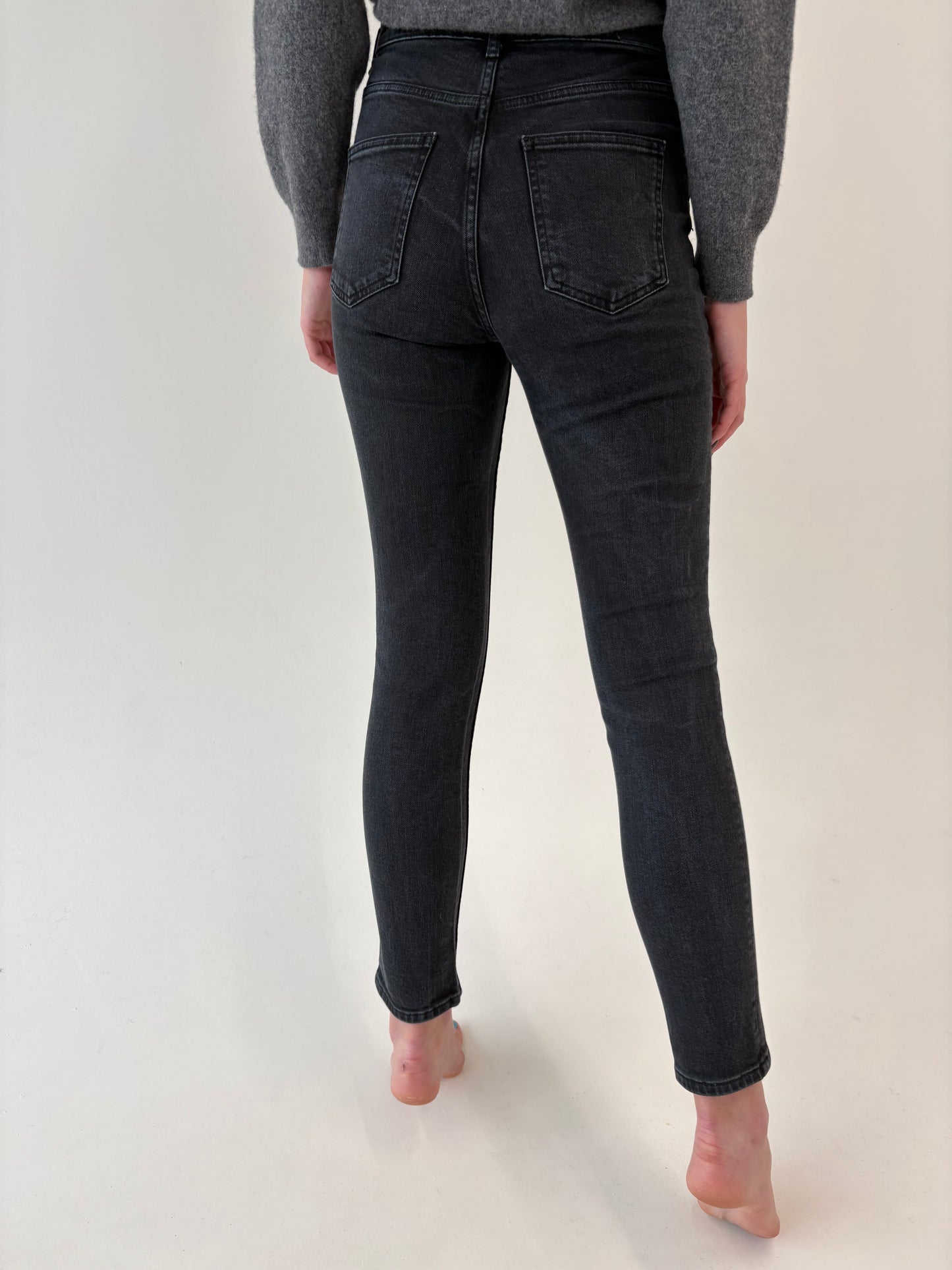 Jeans modelatori confort cu talie înaltă
