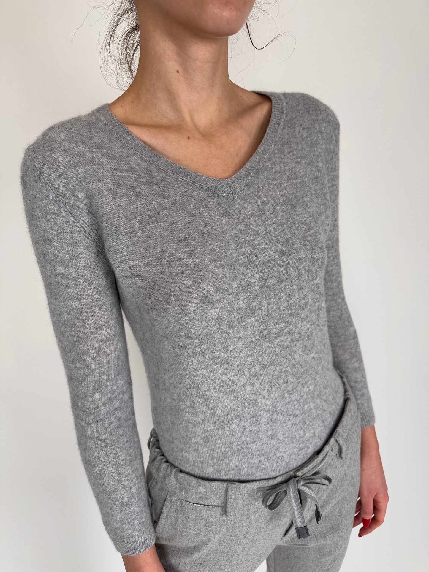 Pulover cloud gray din cașmir